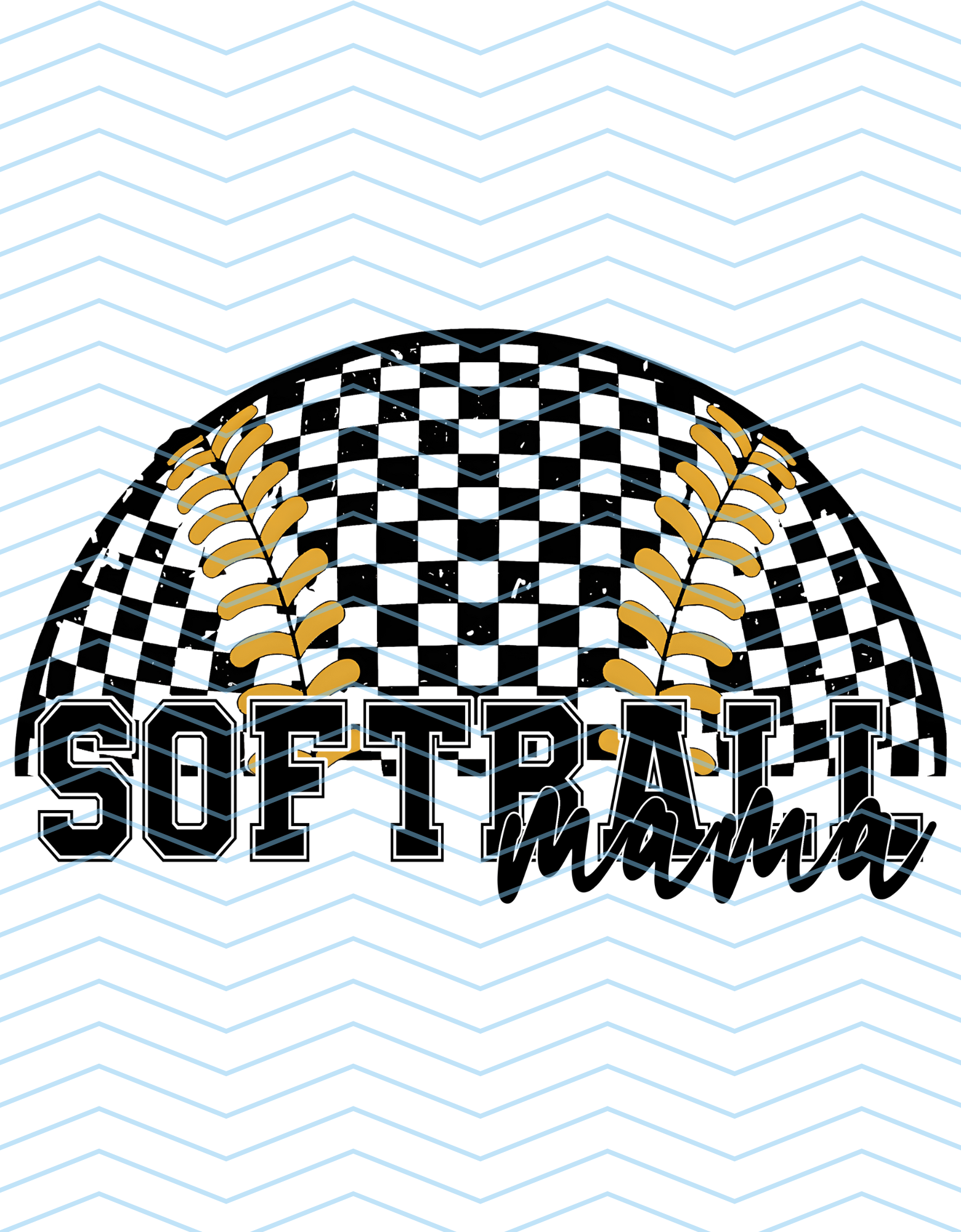 Softball Mama 1/2 Ball Checkers