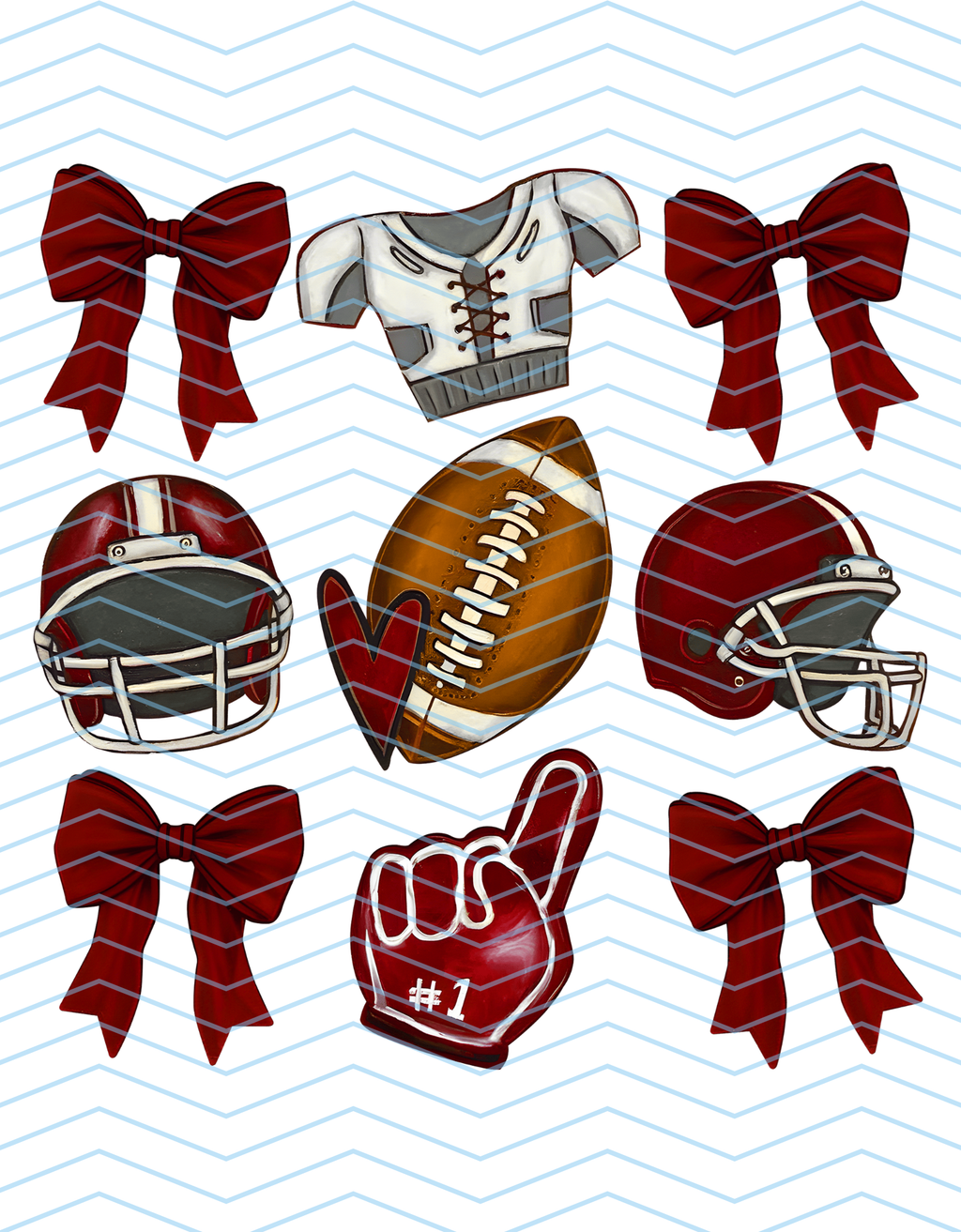 Dark Red Football Grid