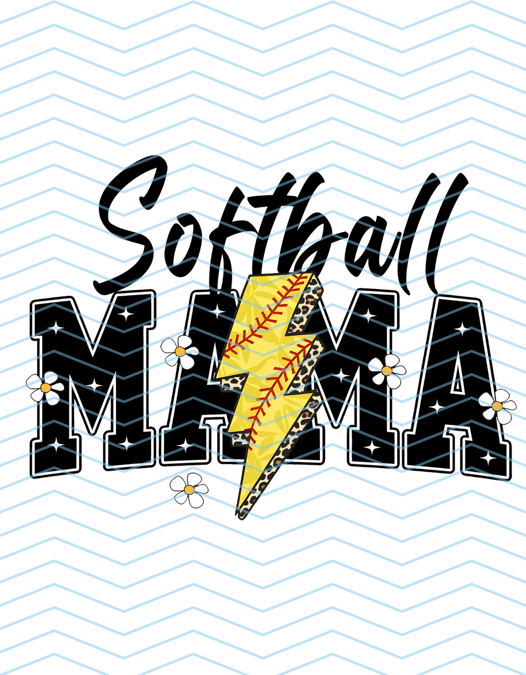 Softball Mama with Flowers