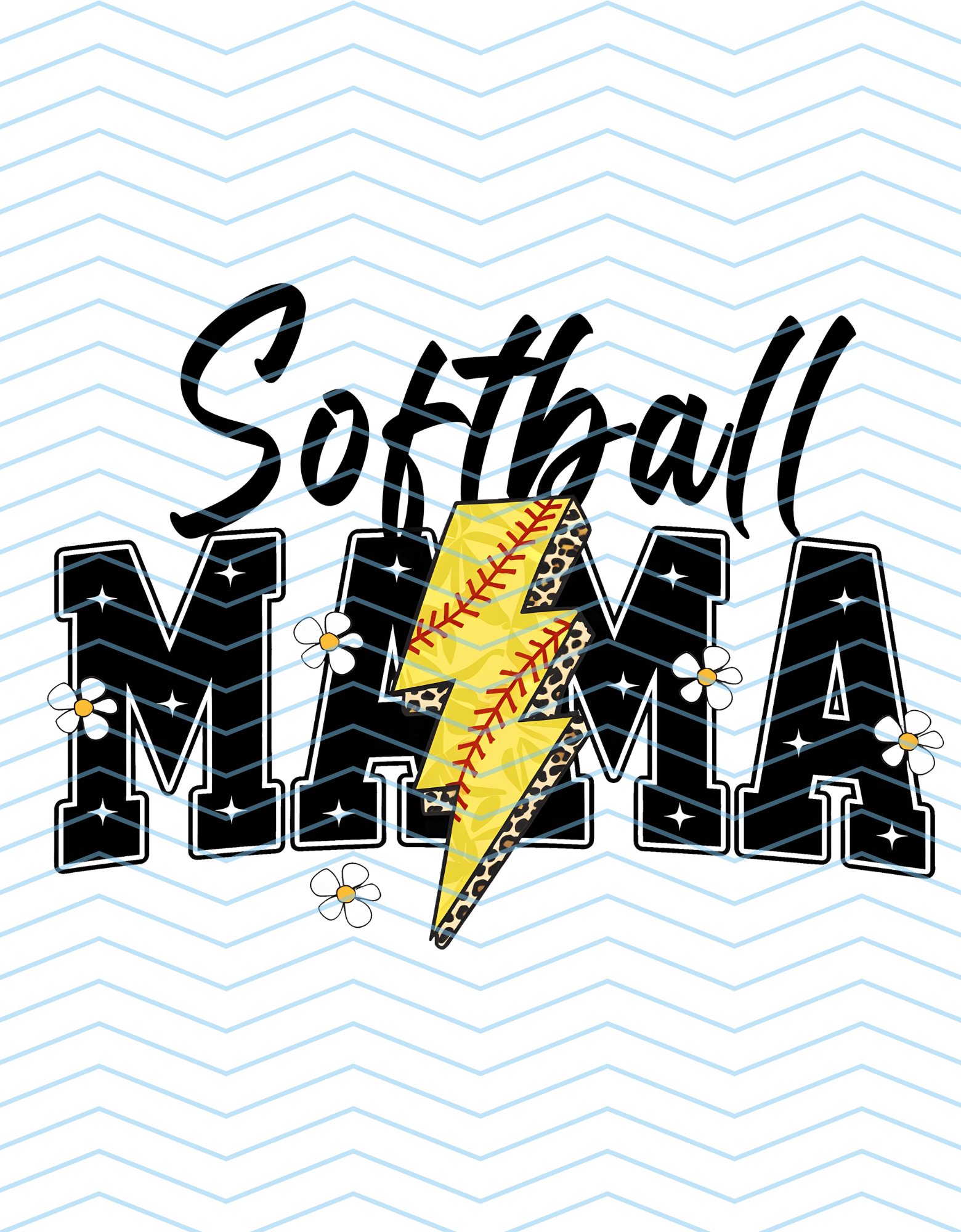 Softball Mama with Flowers