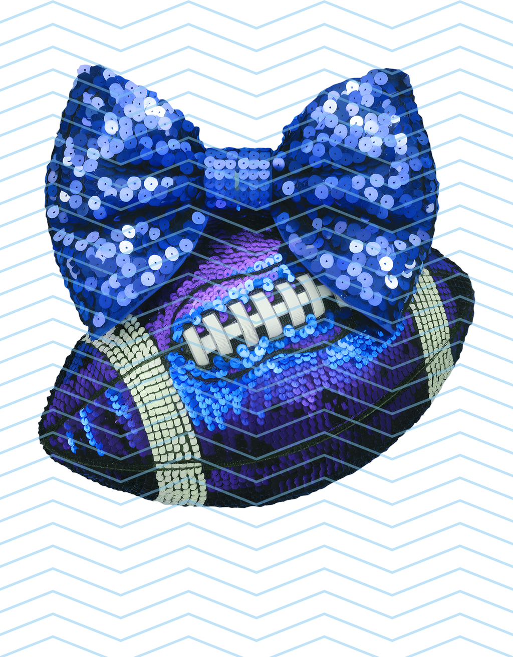 Blue Glitter Football