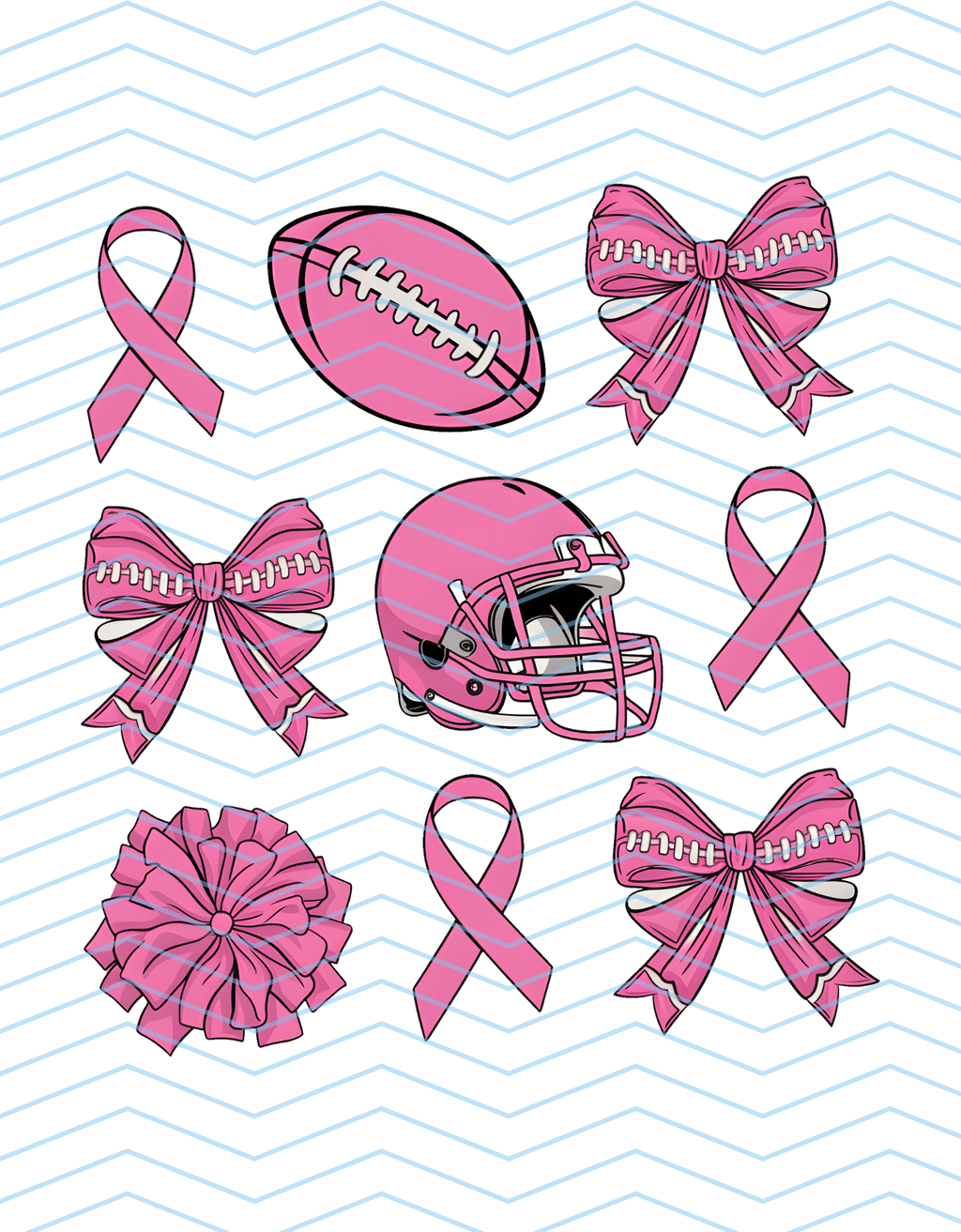 Pink Football Grid 4