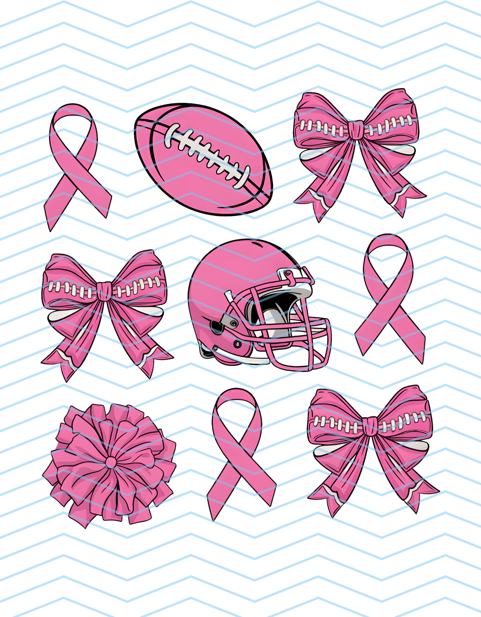 Pink Football Grid 4