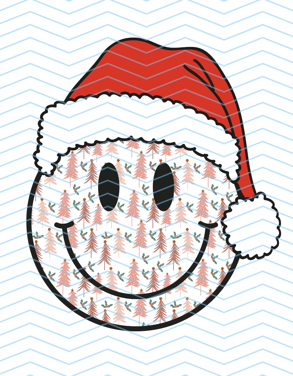 Christmas Smiley with Santa Hat