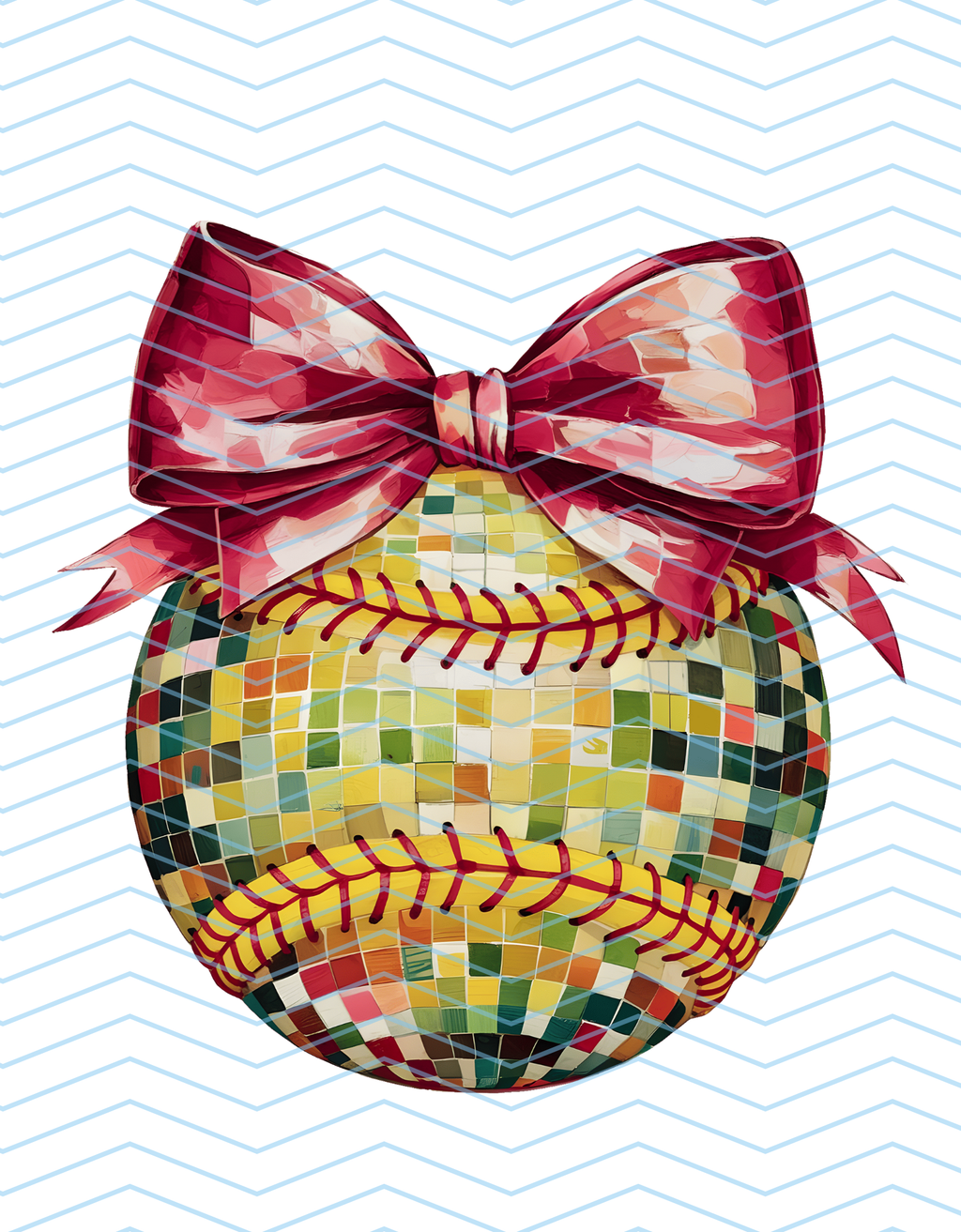 Red Disco Softball with Bow