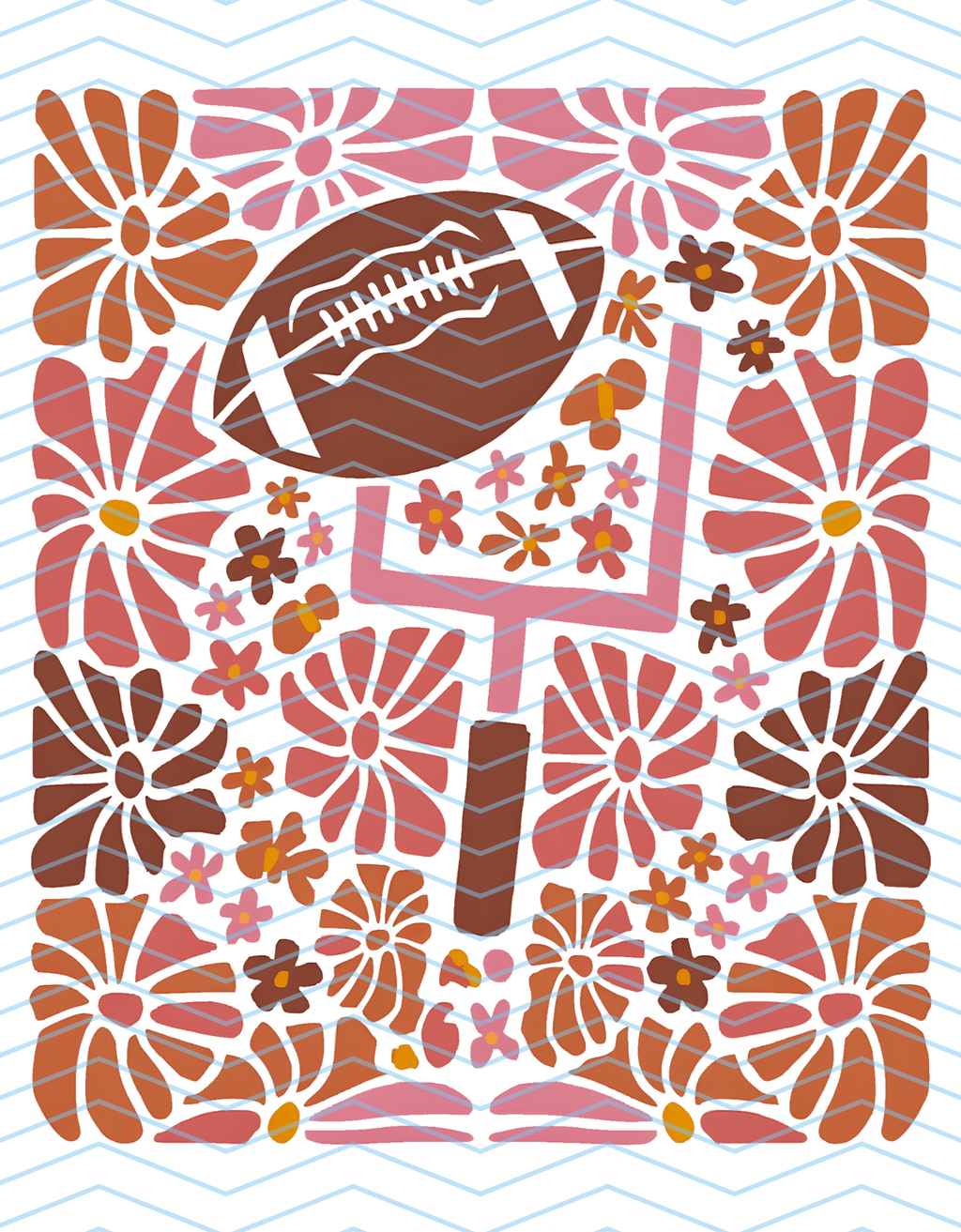 Football Floral Square