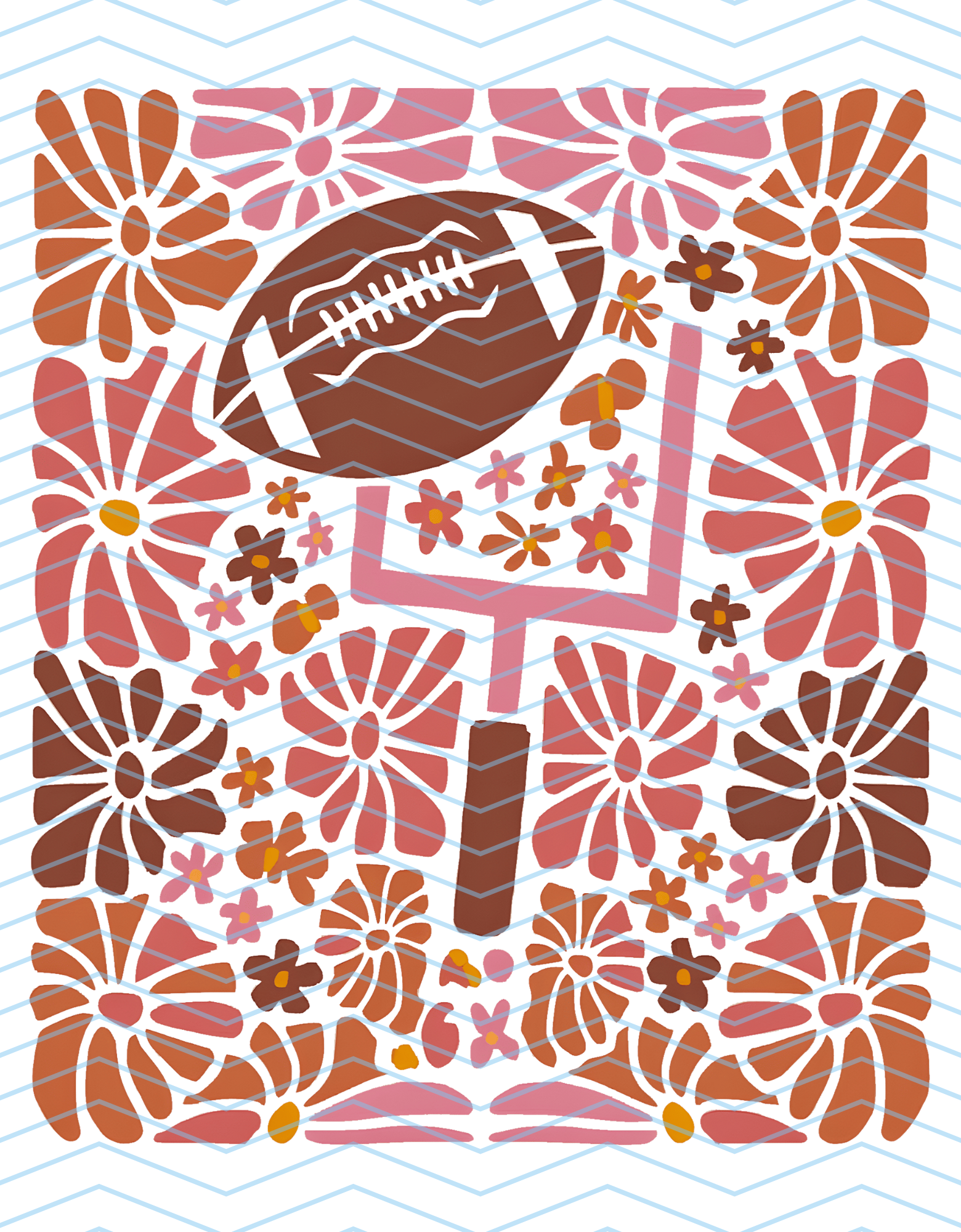 Football Floral Square