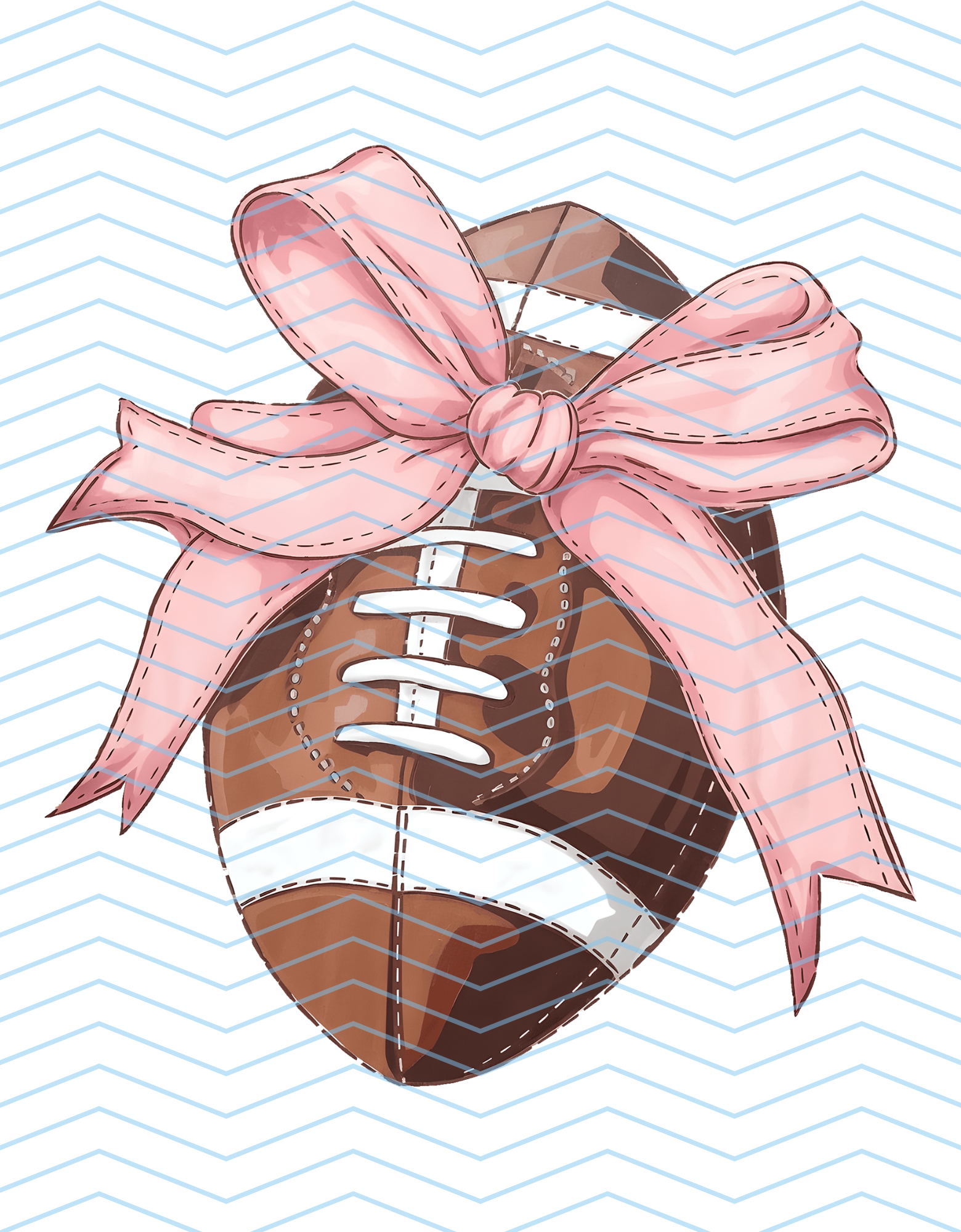 Stitched Football Pink Bow