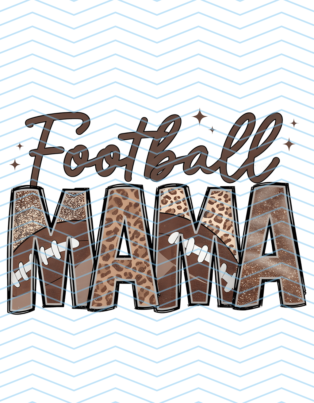 Football Mama Bubble Letter