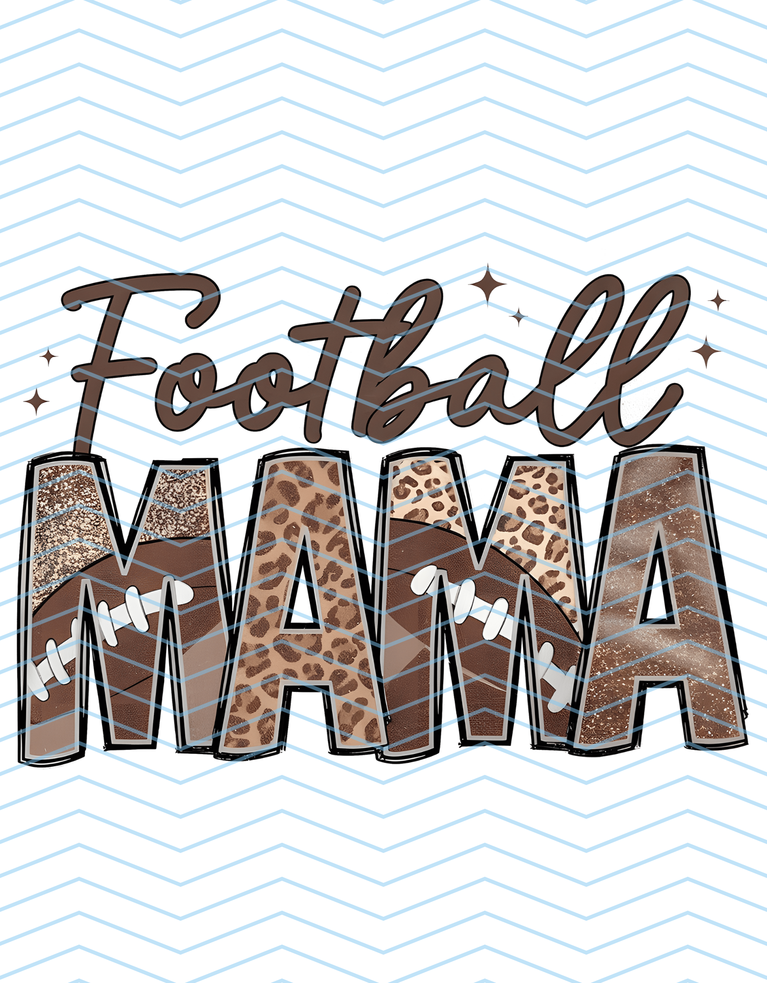 Football Mama Bubble Letter