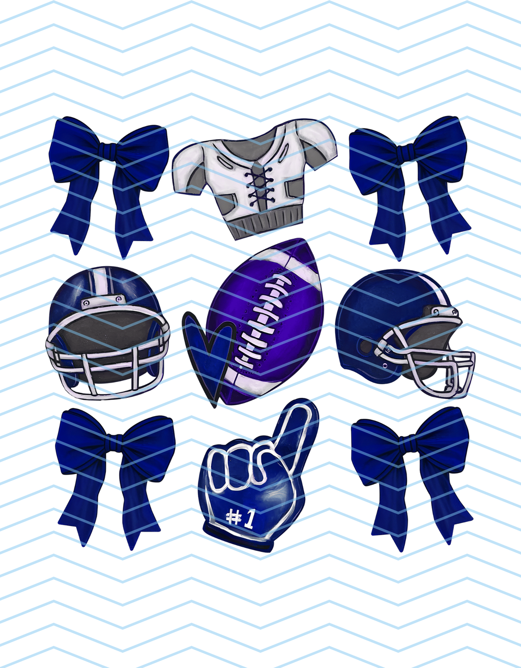 Dark Blue Football Grid