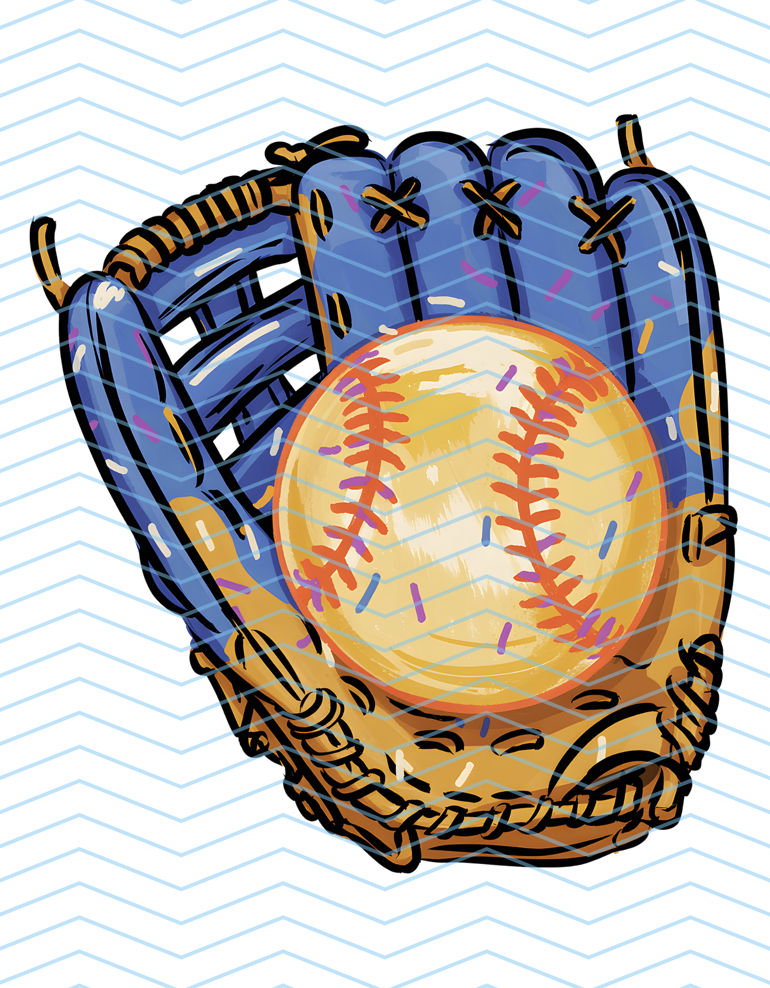 Ice Cream Drip Blue Glove