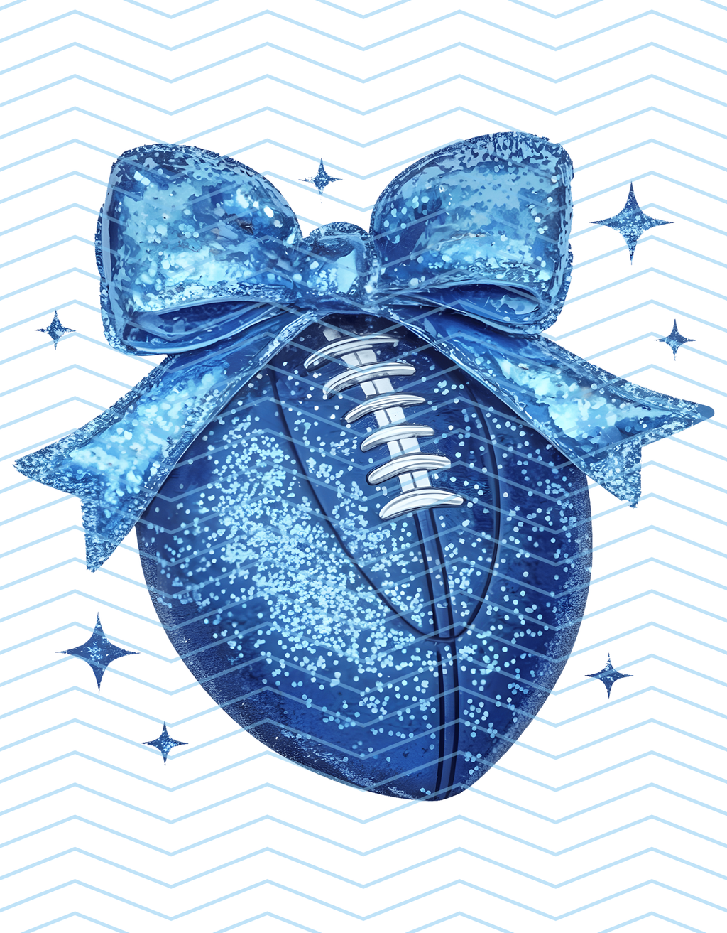 Blue Glitter Football
