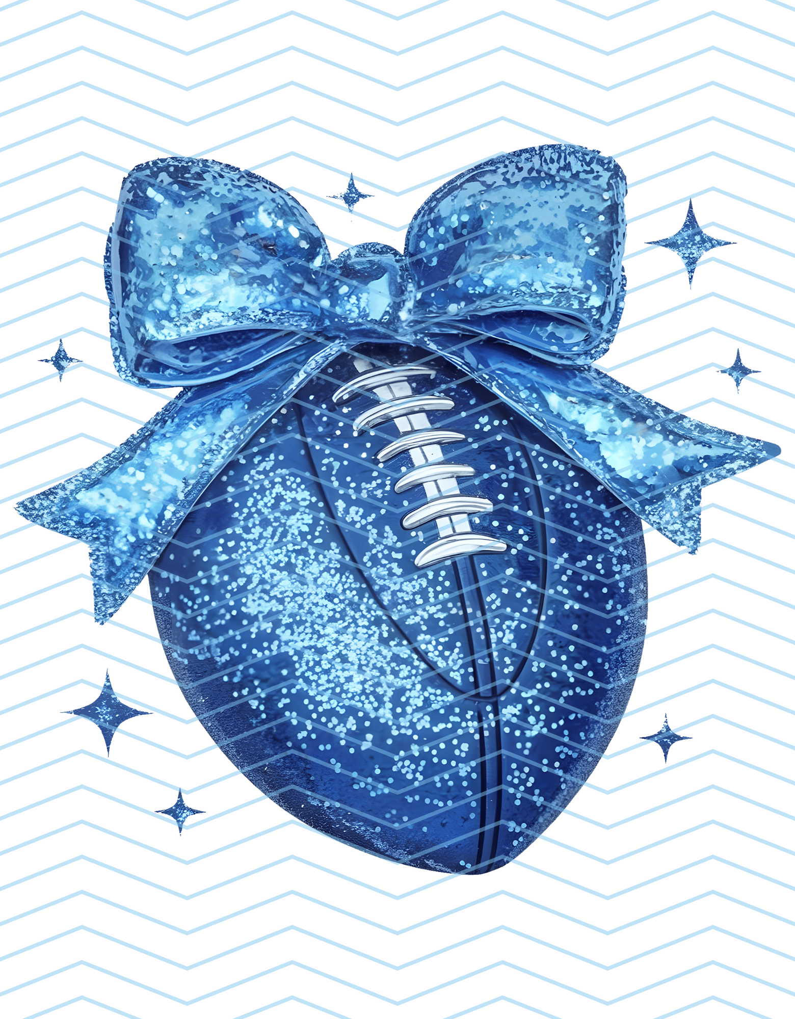 Blue Glitter Football