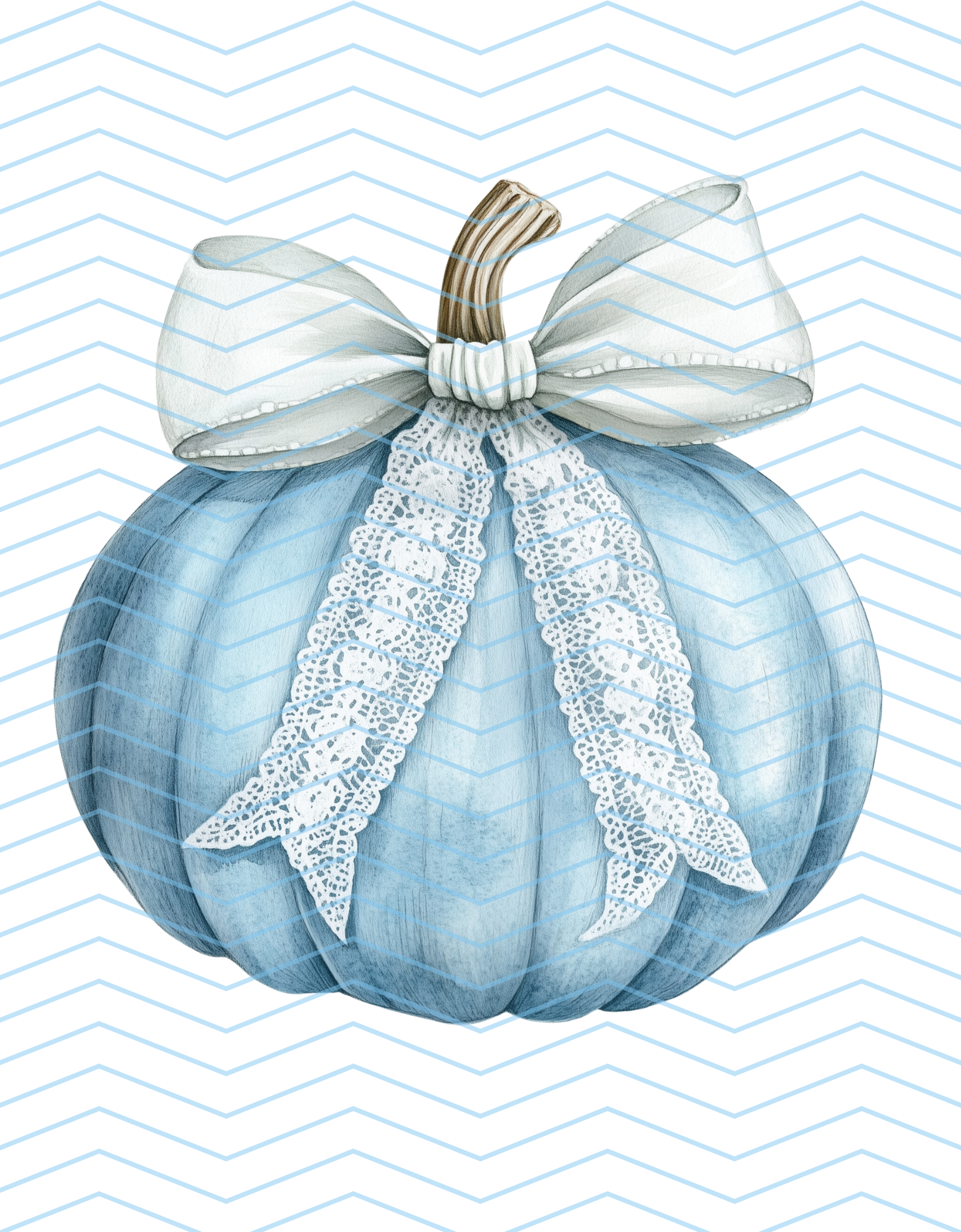 Light Blue Pumpkin (White Lace)