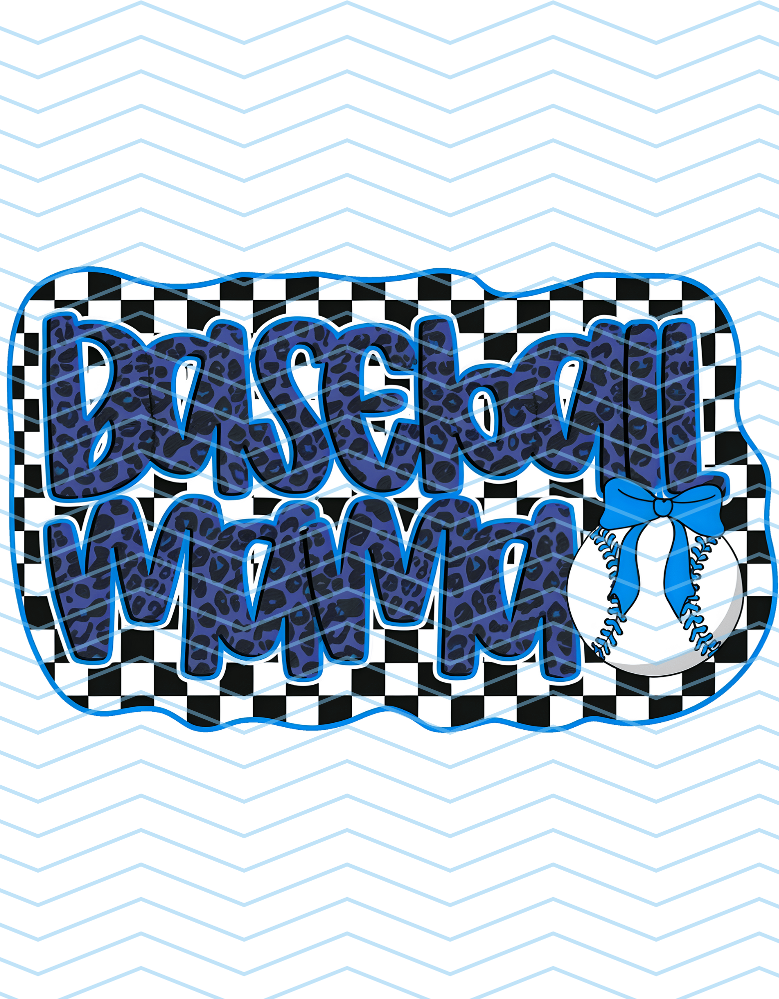 Blue Baseball Mama (Leopard)