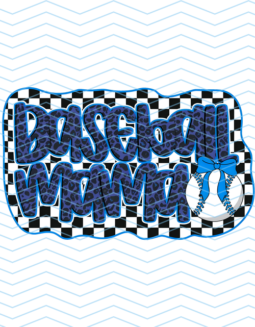 Blue Baseball Mama (Leopard)