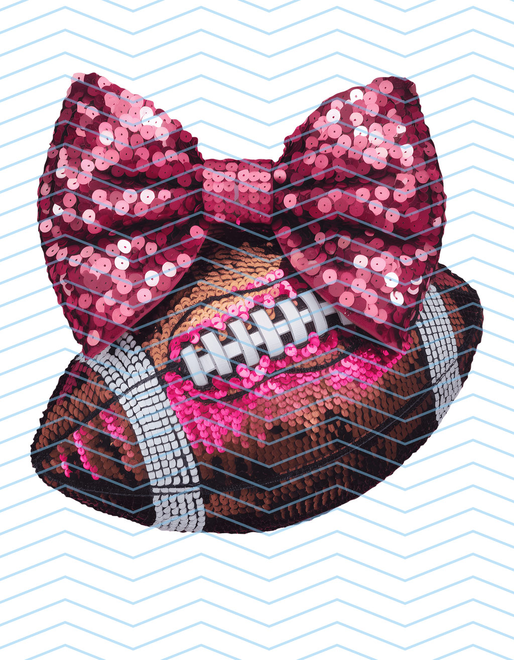 Pink Sequin Football with Bow