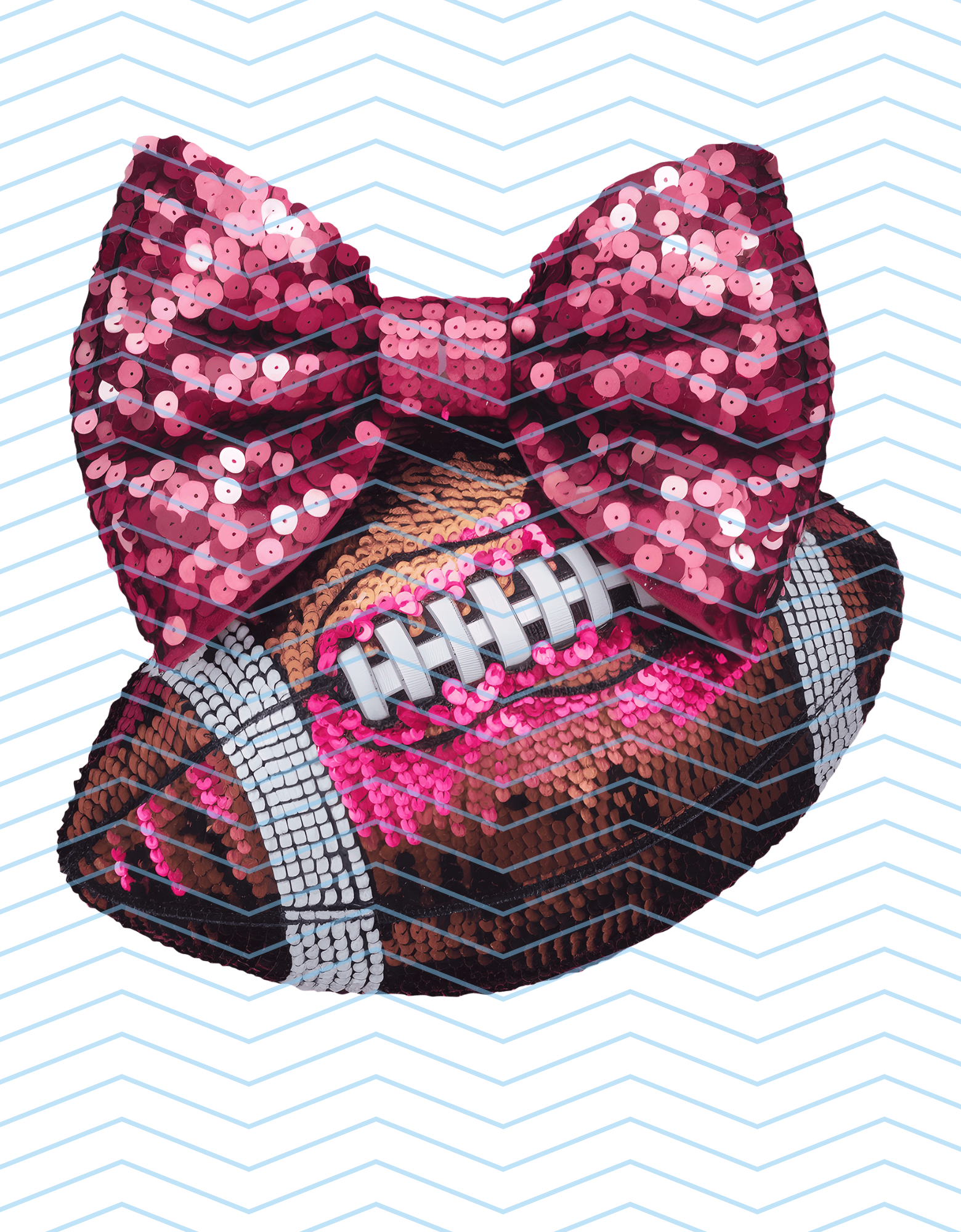 Pink Sequin Football with Bow