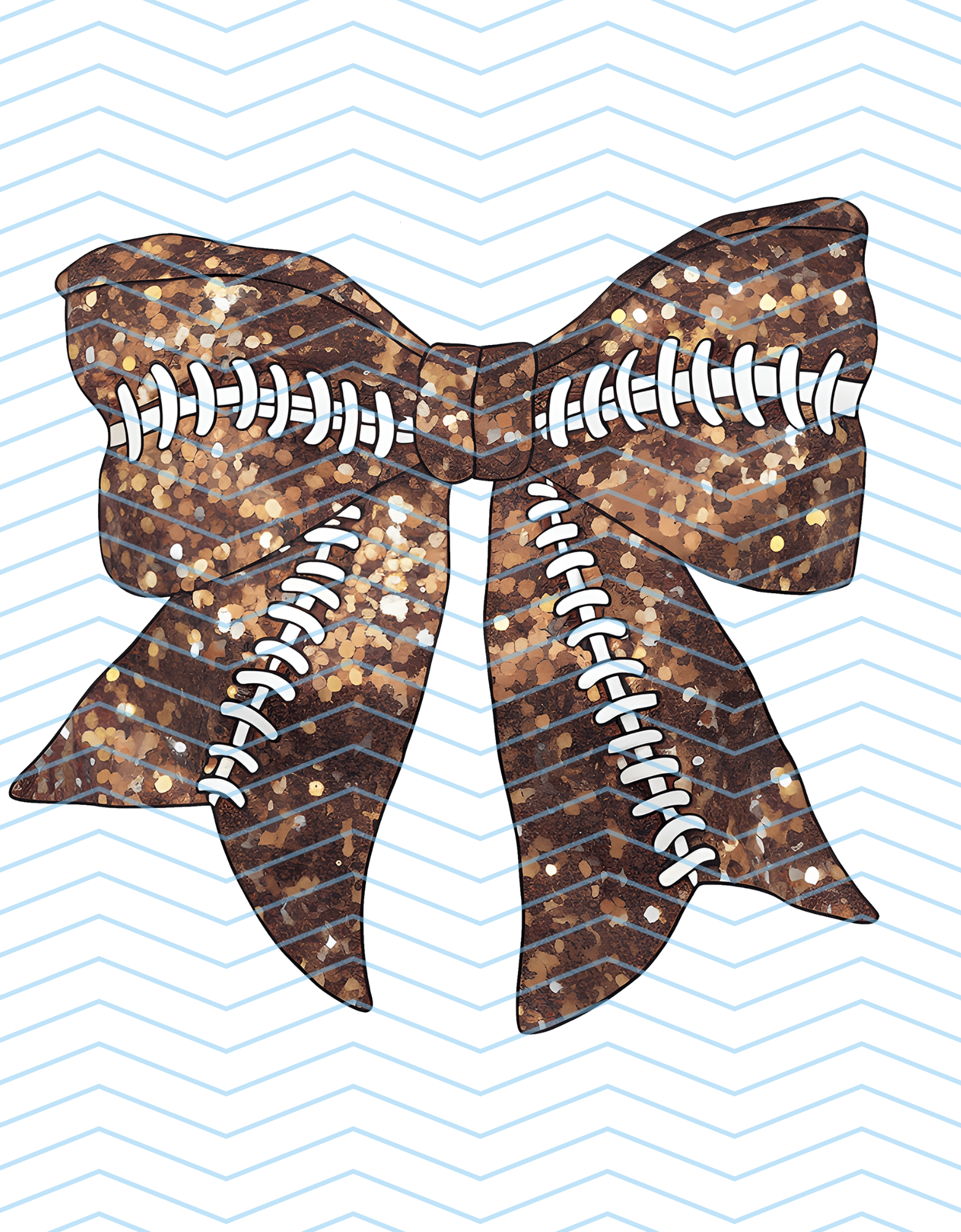 Football Glitter Bow