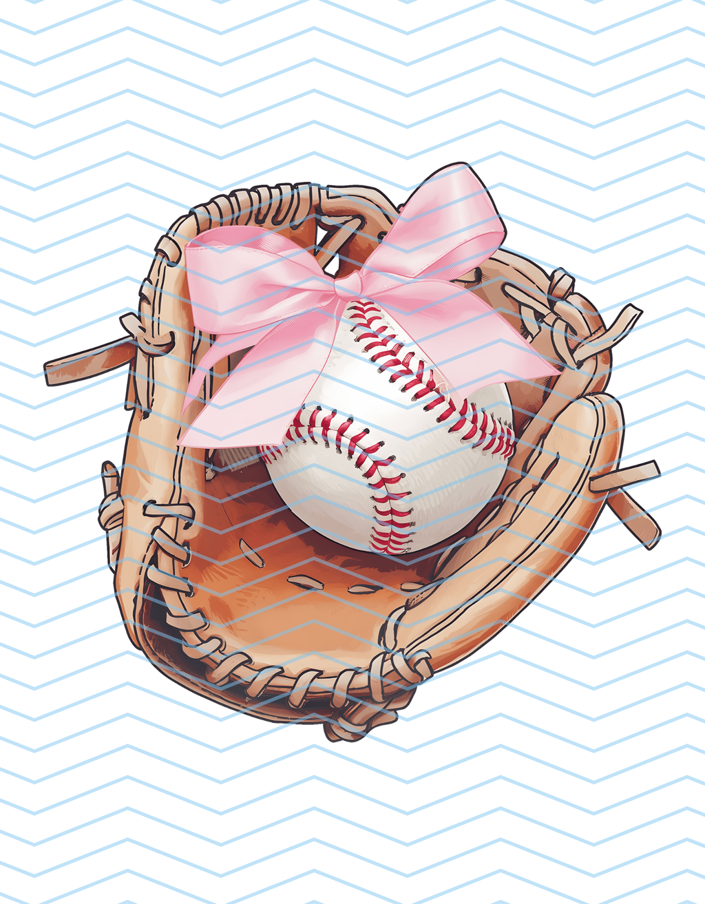 Baseball Glove with Pink Bow
