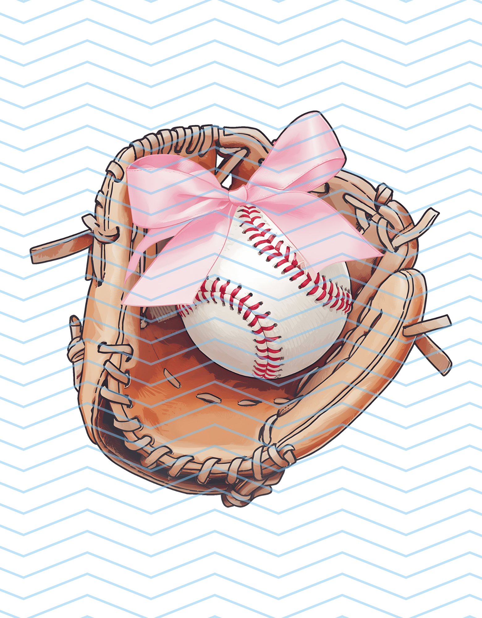 Baseball Glove with Pink Bow