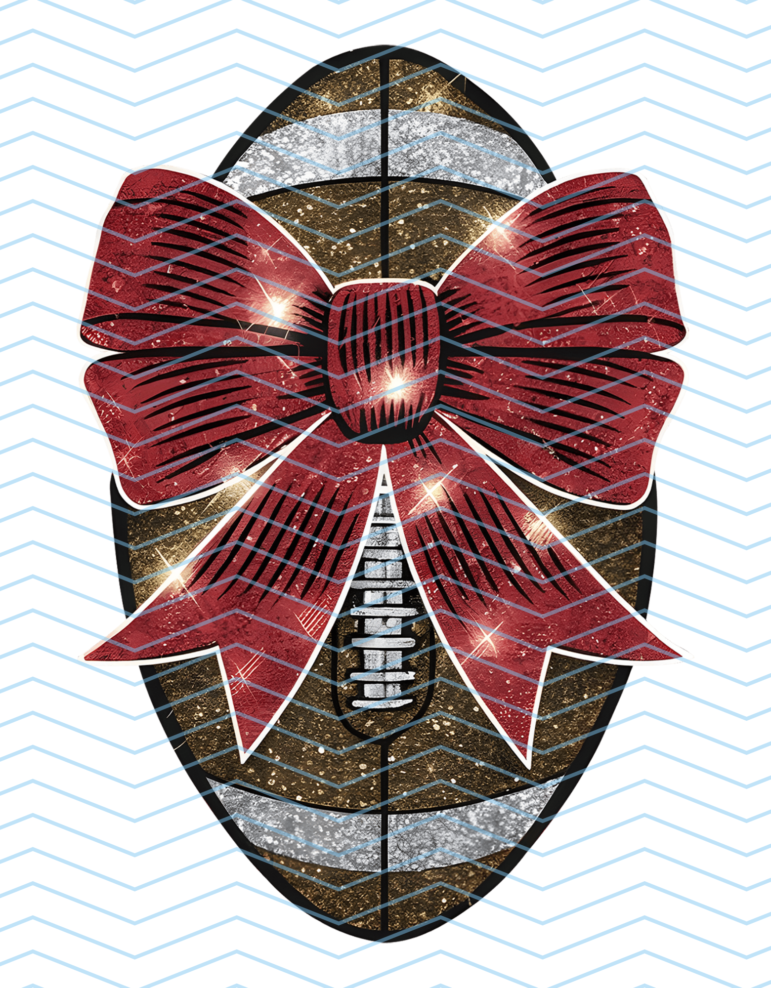 Glitter Football With Bow