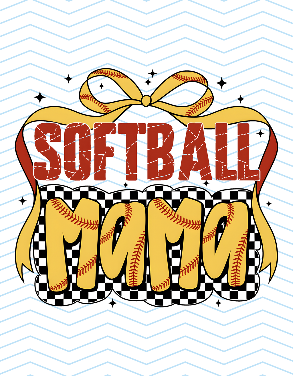 Softball Mama with Ribbon