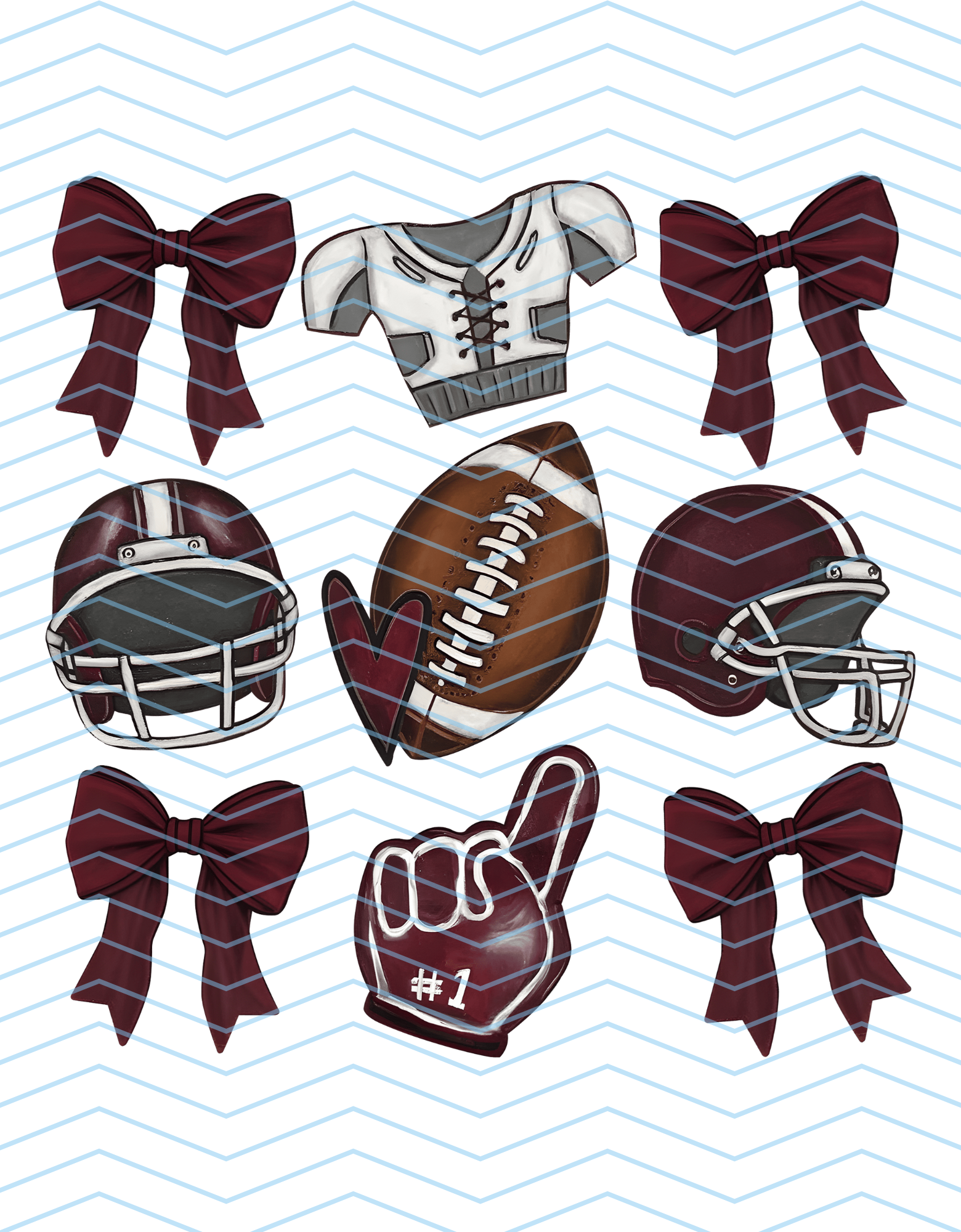 Deep Red Football Grid