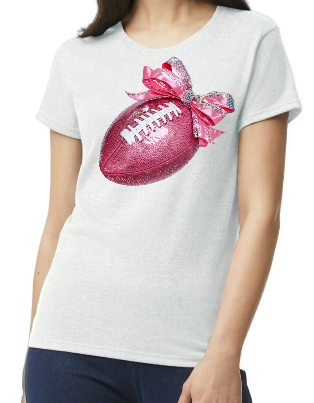 Pink Glitter Football