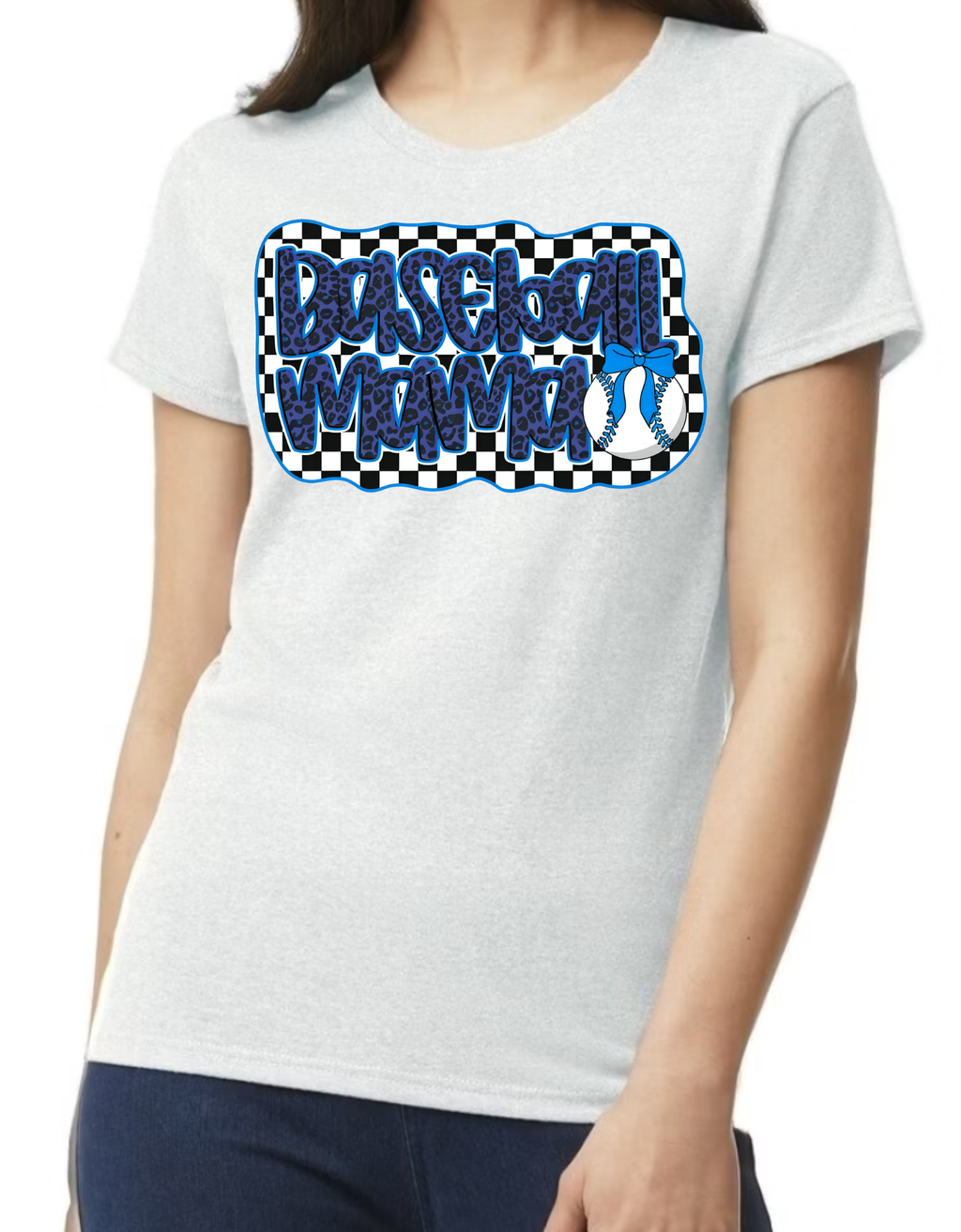 Blue Baseball Mama (Leopard)