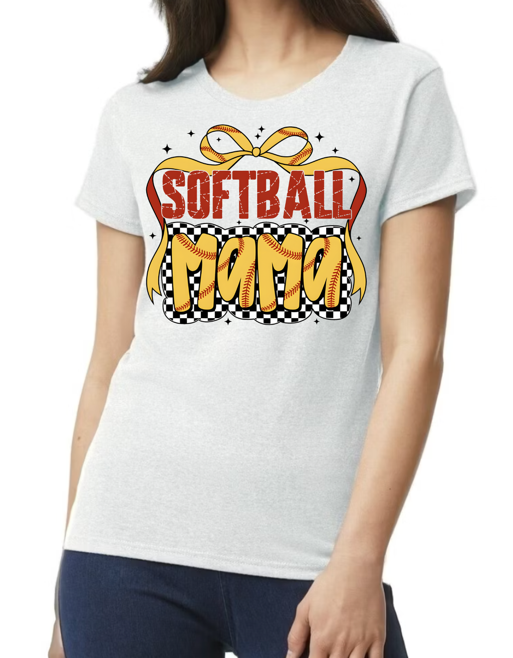 Softball Mama with Ribbon