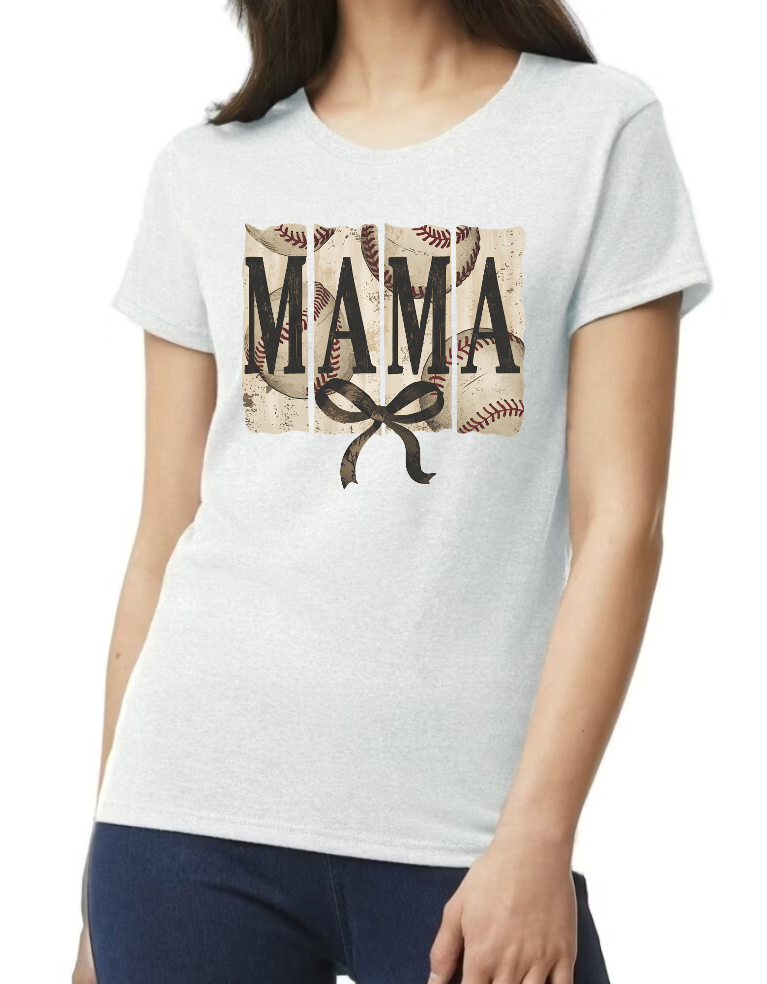 Distressed Baseball Mama (Black)
