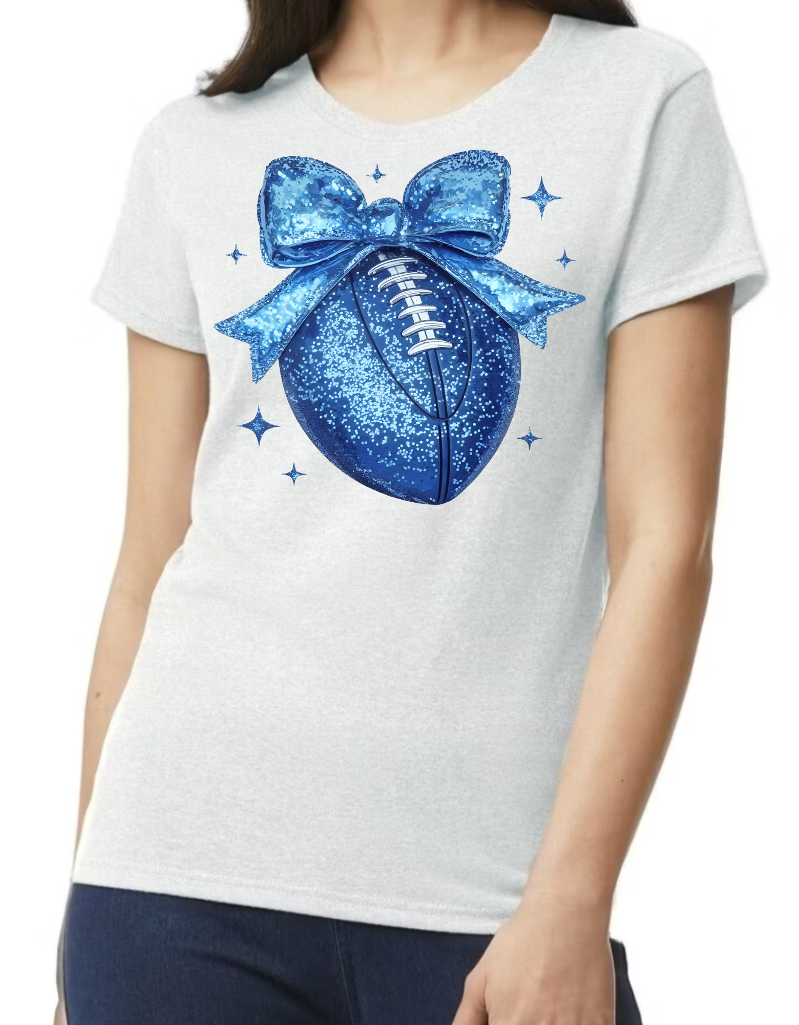 Blue Glitter Football