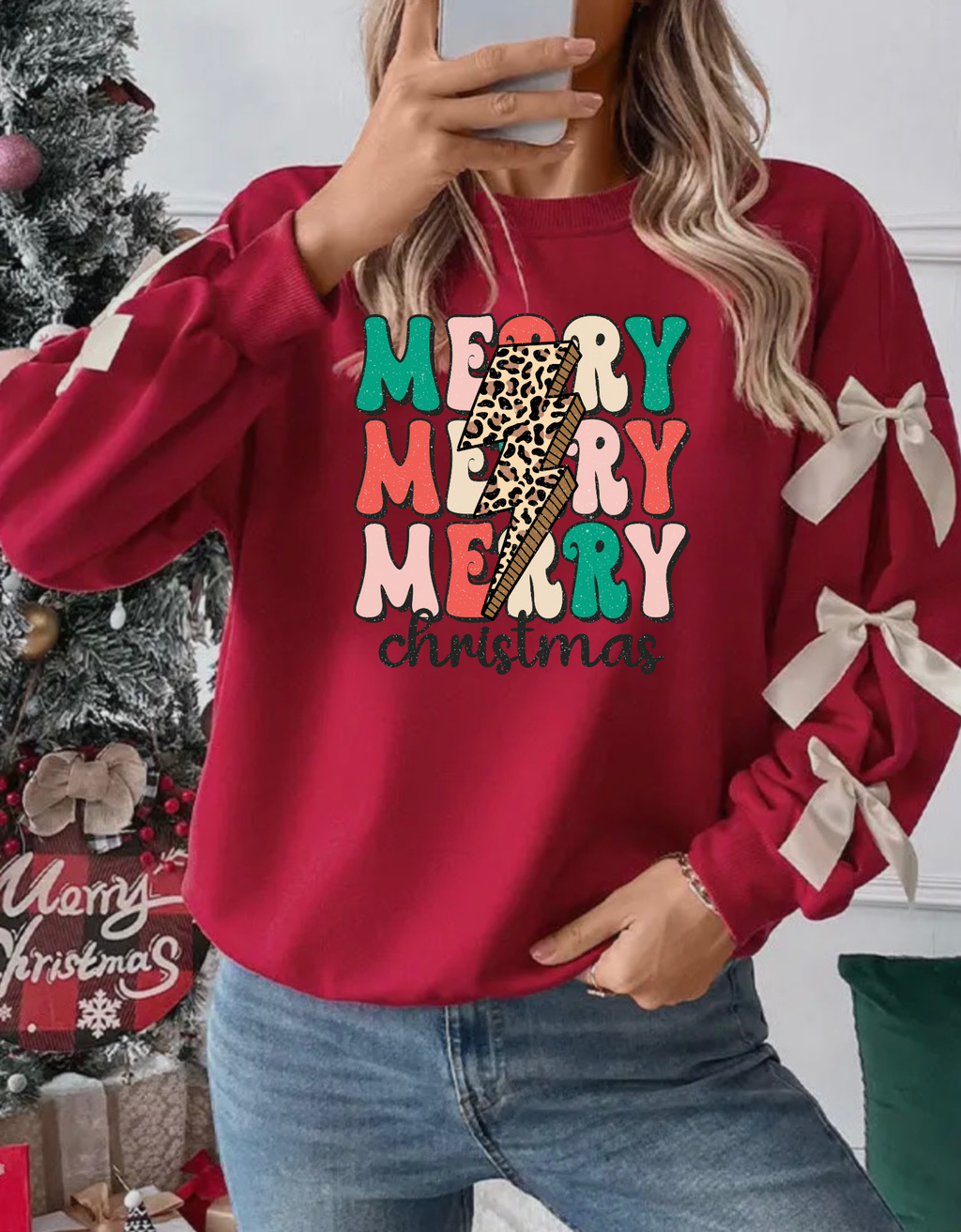 Merry x4 Christmas (Leopard lightening Bolt)