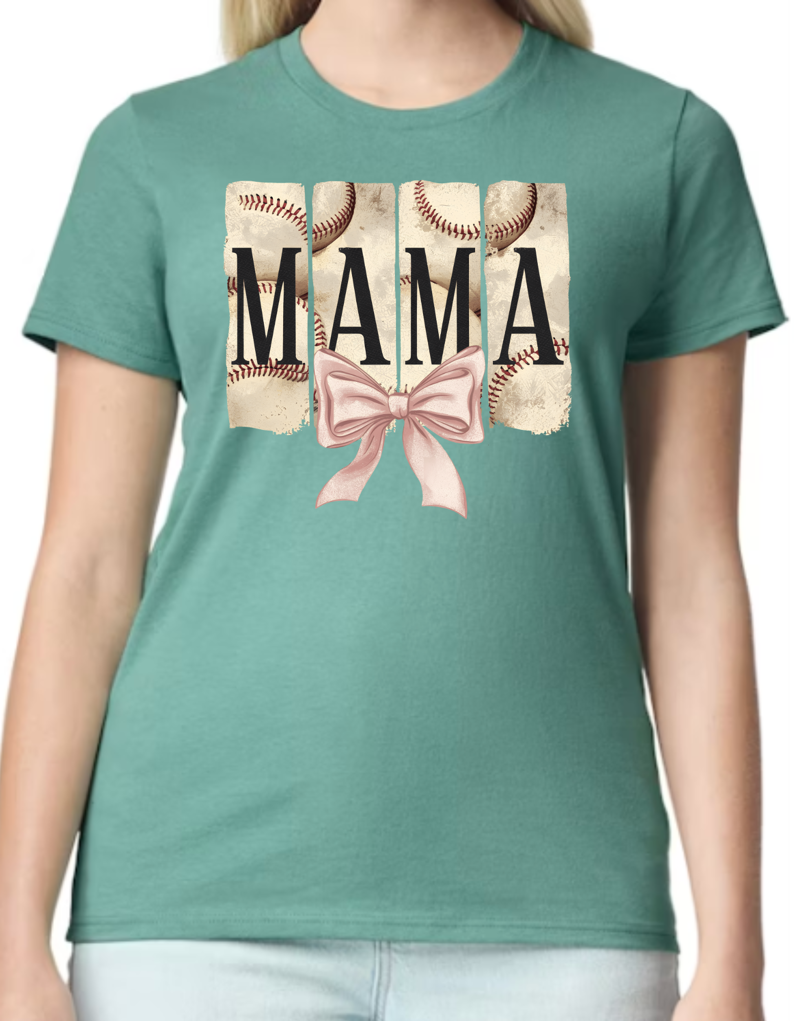 Distressed Baseball Mama (Pink)