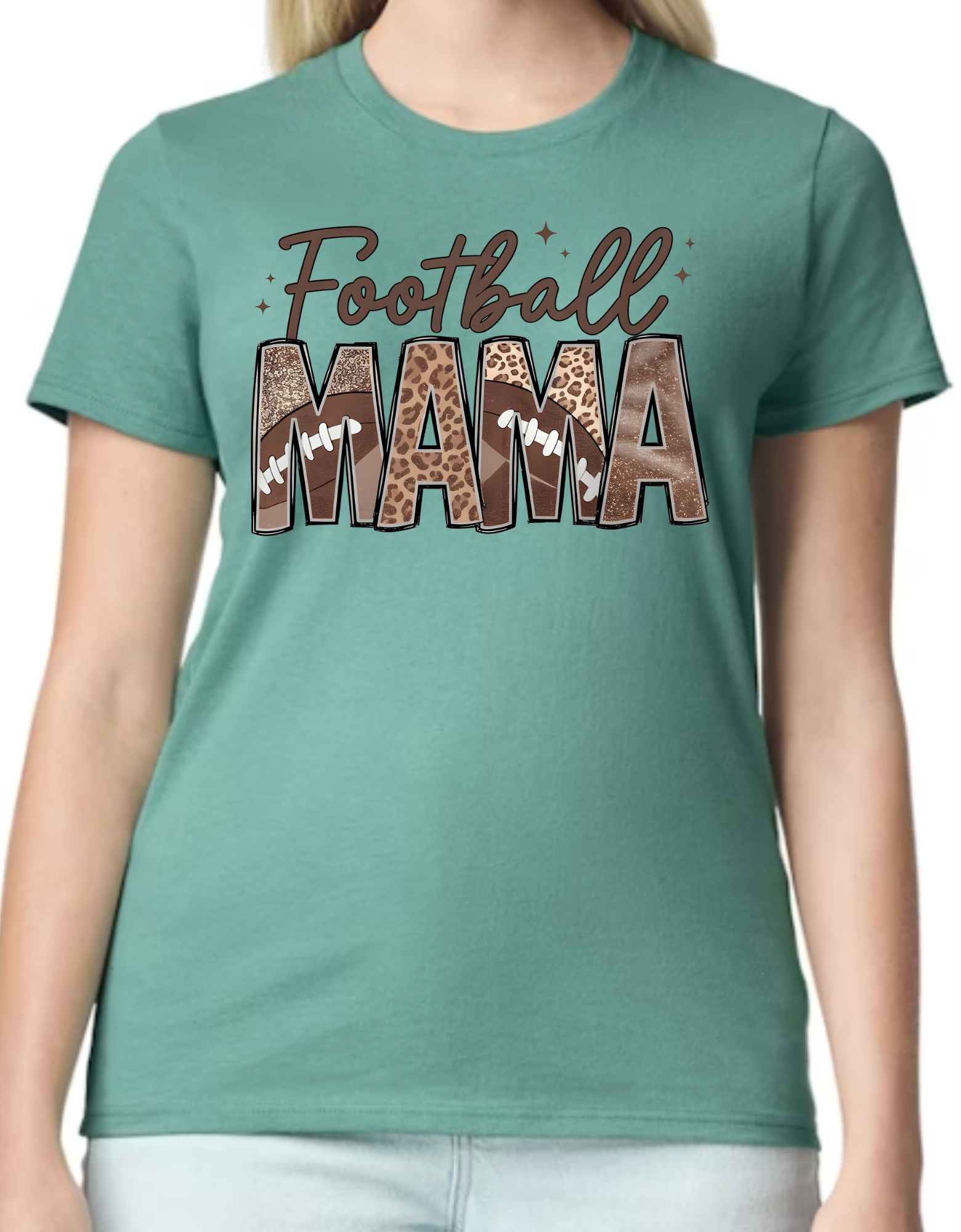 Football Mama Bubble Letter