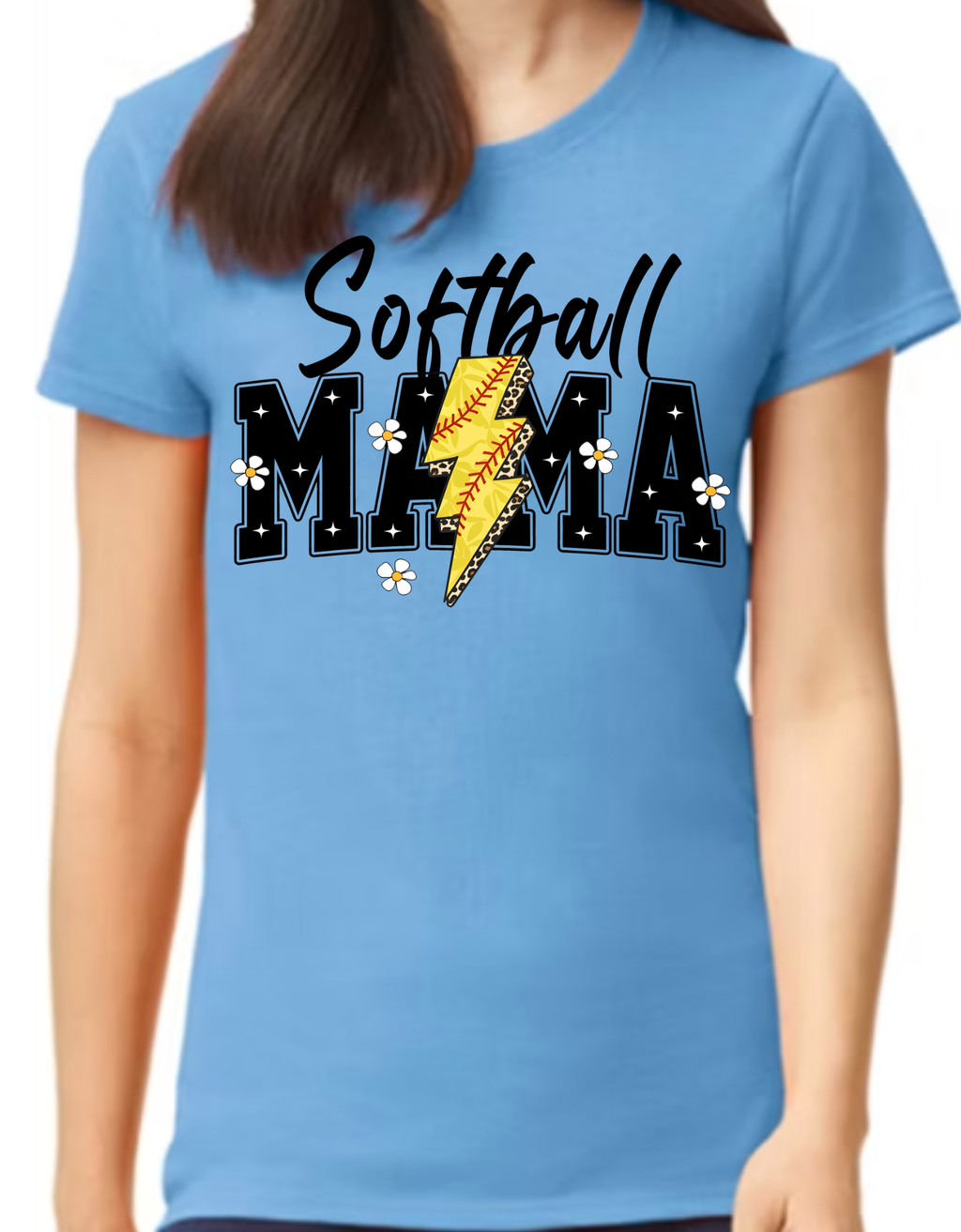 Softball Mama with Flowers