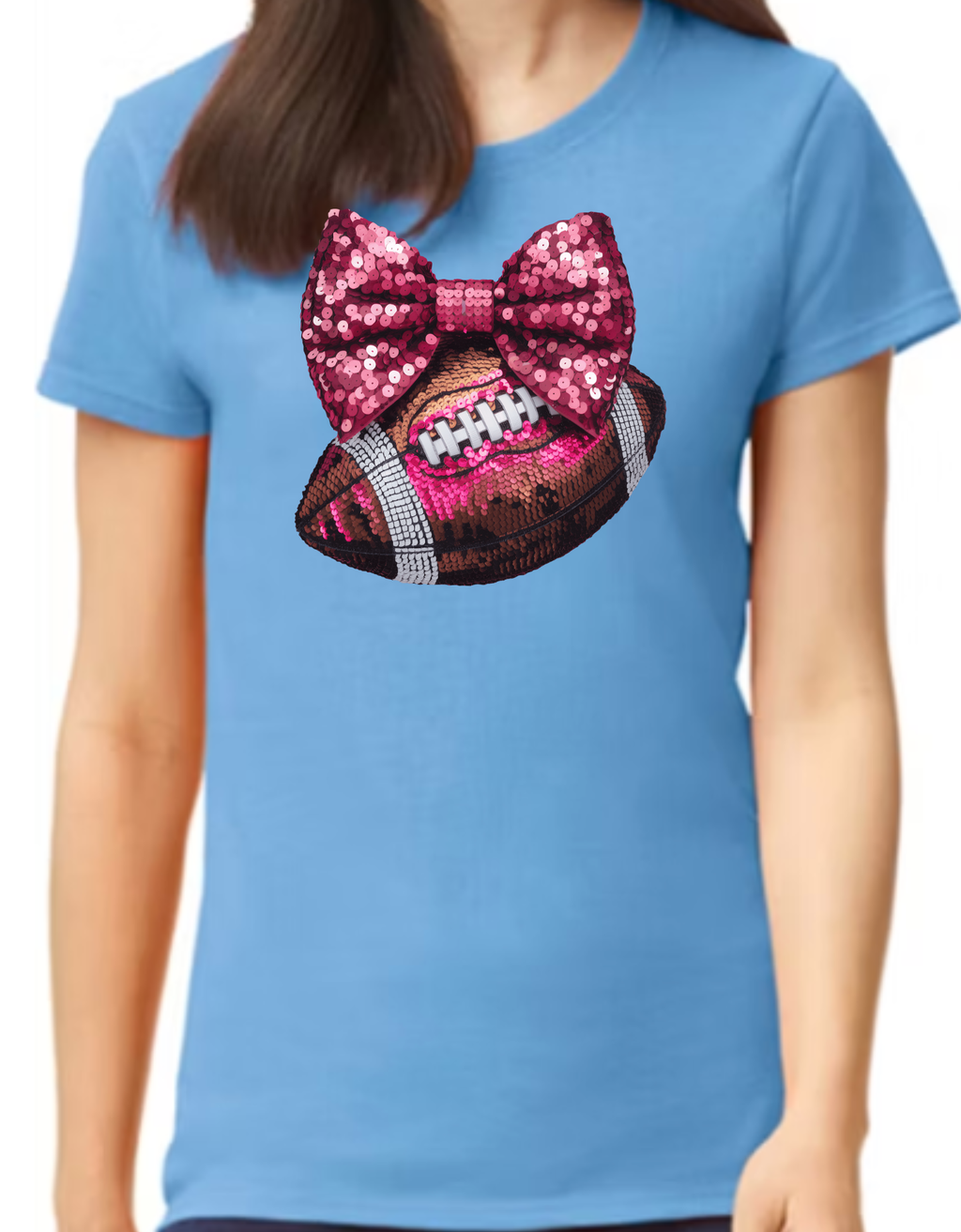 Pink Sequin Football with Bow