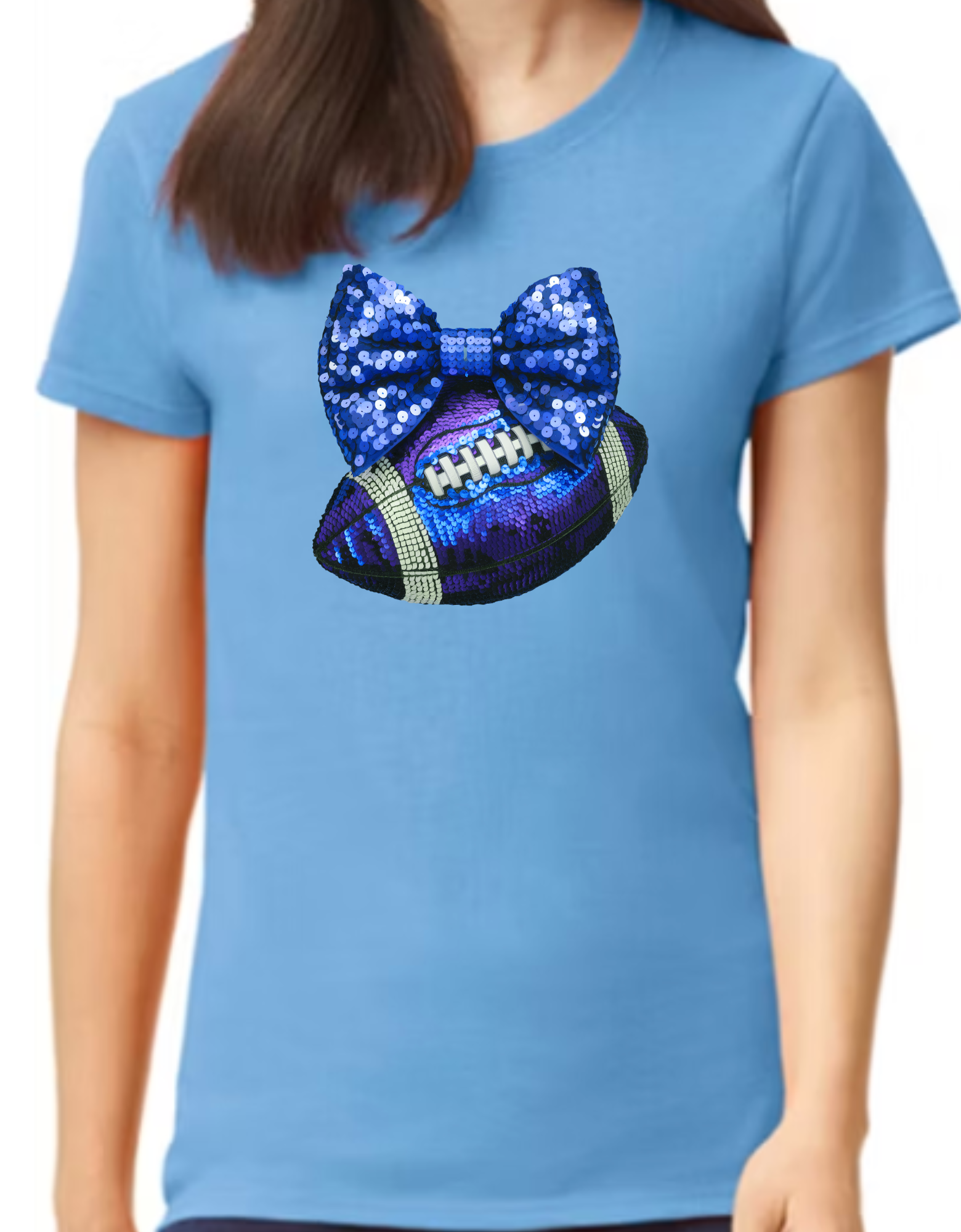 Blue Glitter Football