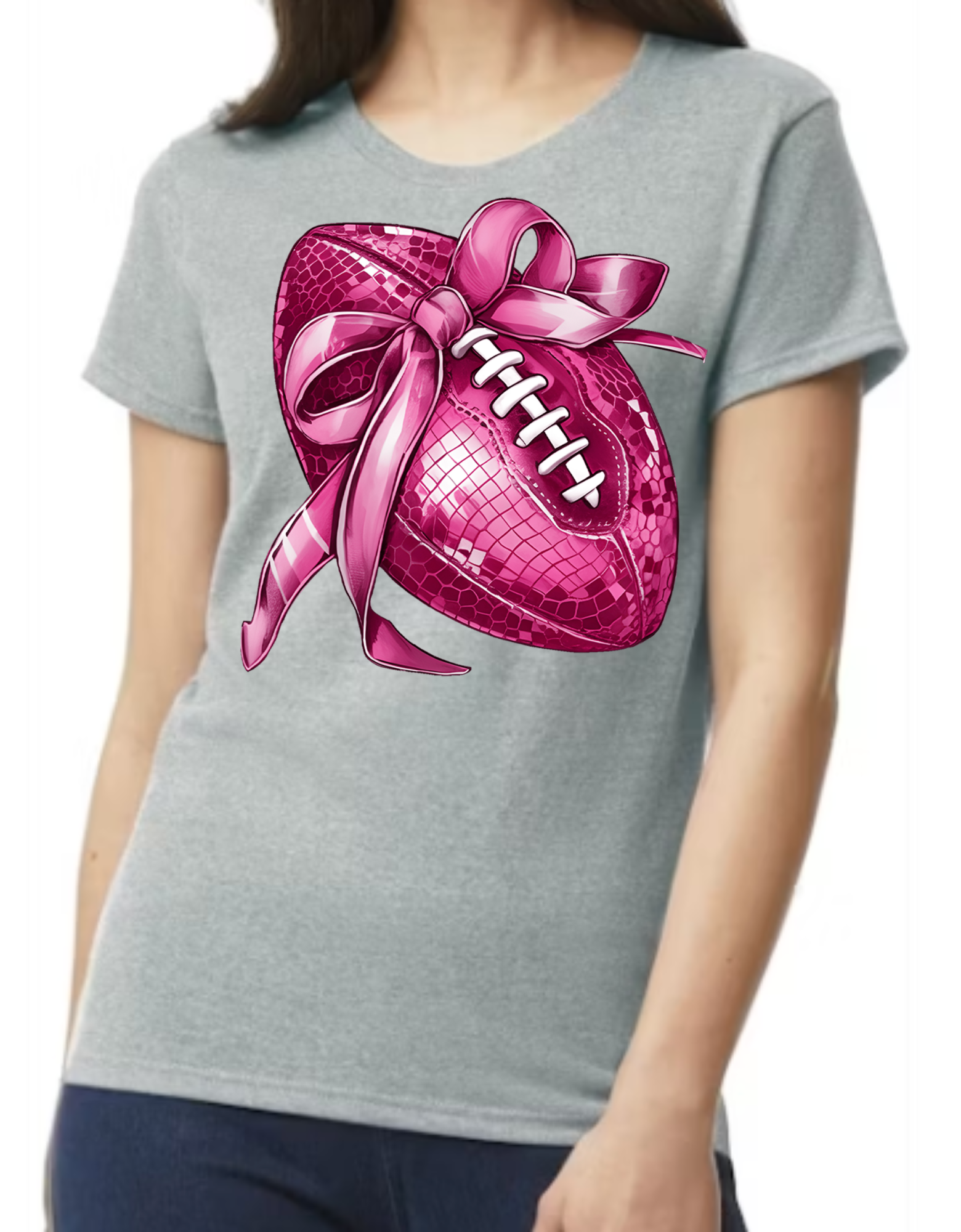 Pink Glitter Football