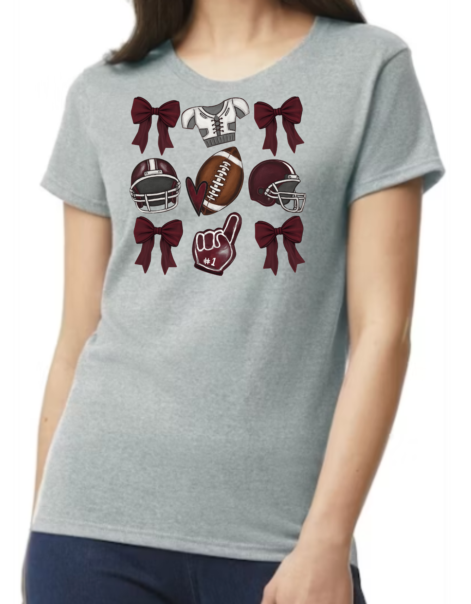 Deep Red Football Grid