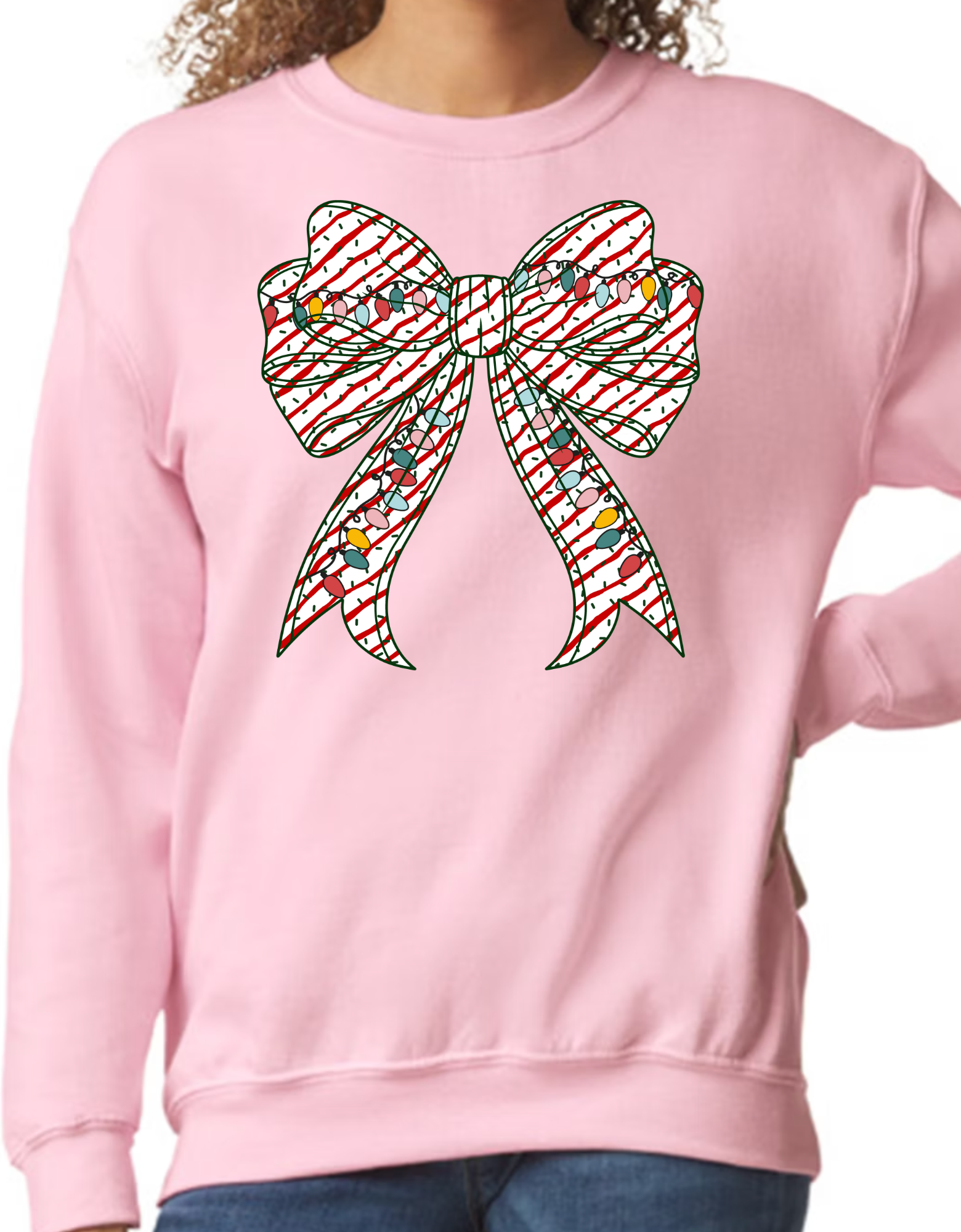 Candy Cane Bow With Lights