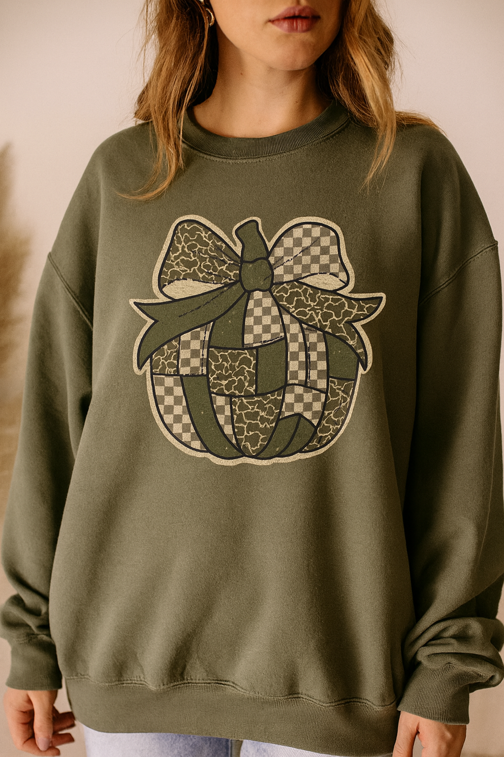 Camo Pumpkin with Bow