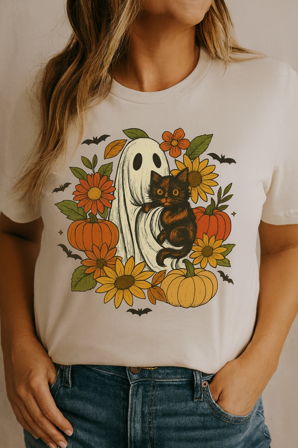 Ghost and Cat (Halloween)