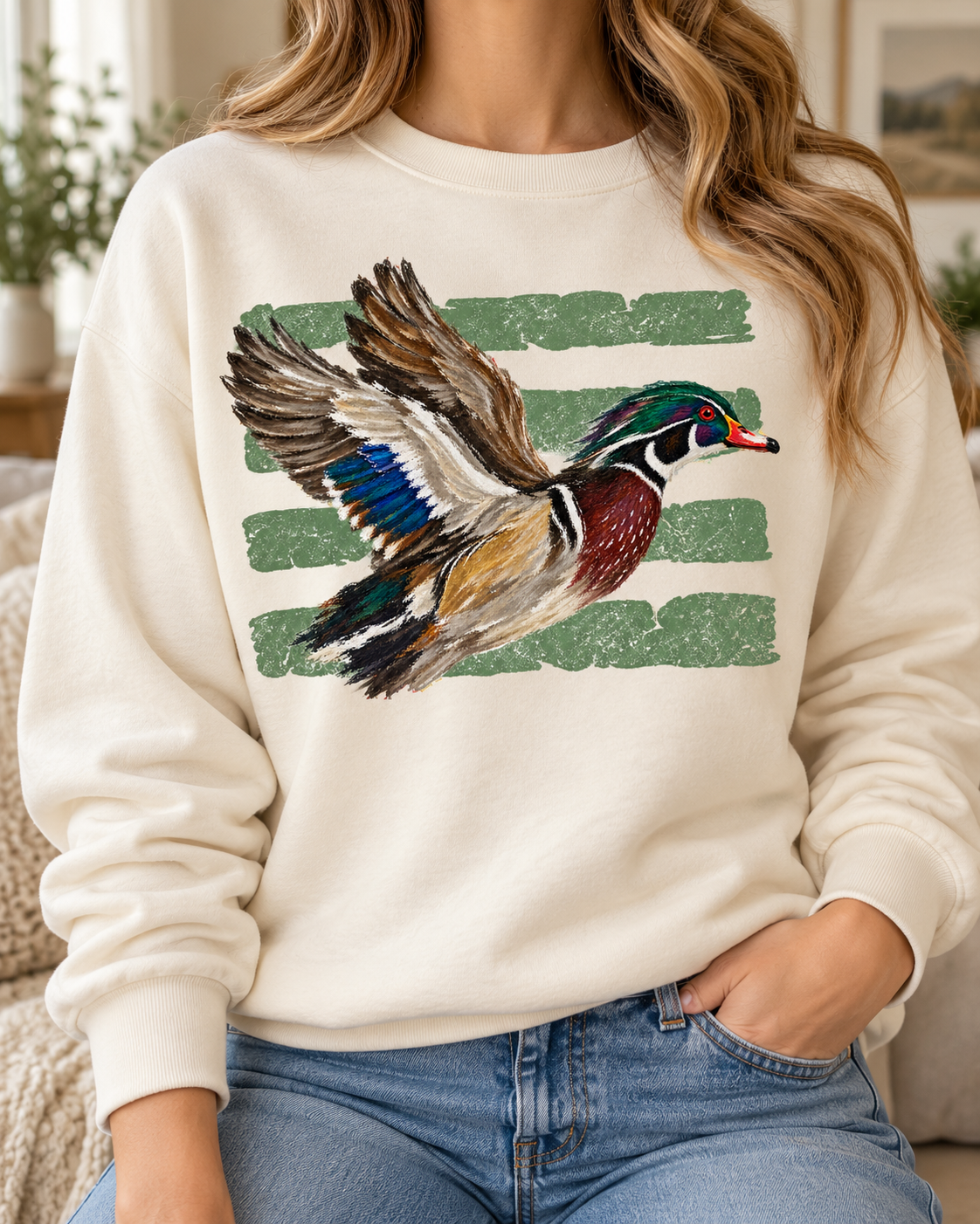 Faux Painted Wood Duck