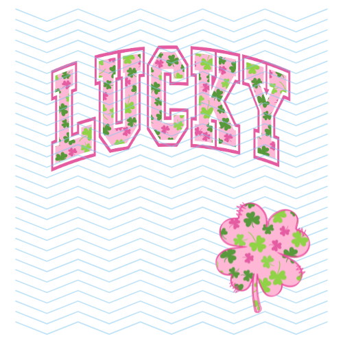 LUCKY PINK (2 PIECE SET - Shirt Front & Sleeve)