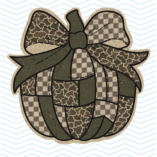 Camo Pumpkin with Bow