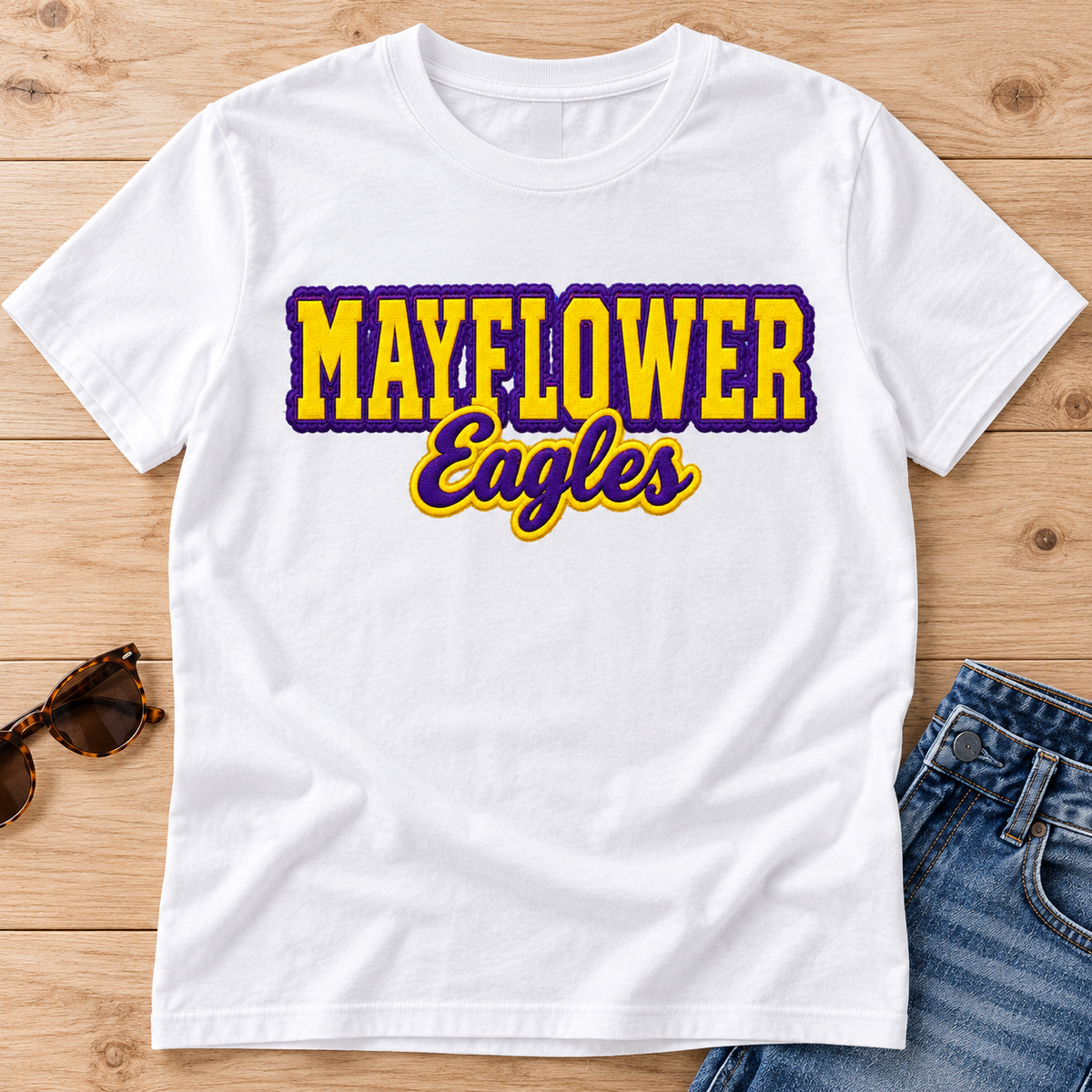Mayflower Eagles Faux Embroidery Scalloped Trim
