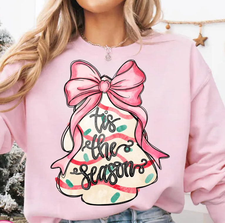 Christmas Cake Vintage Pink Bow